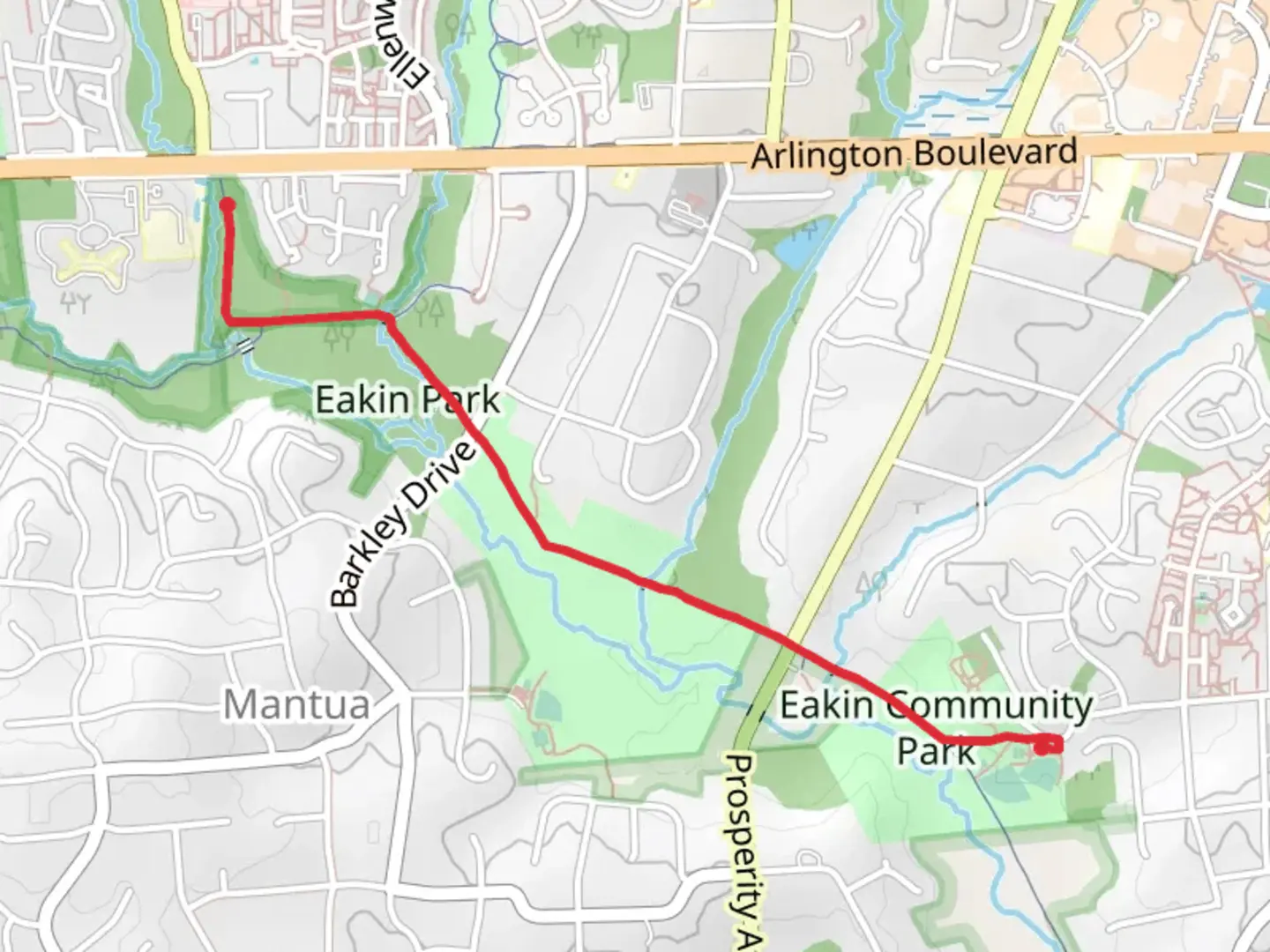 An image depicting the trail Cross County Trail - Eakin Community Park and its surrounding area.