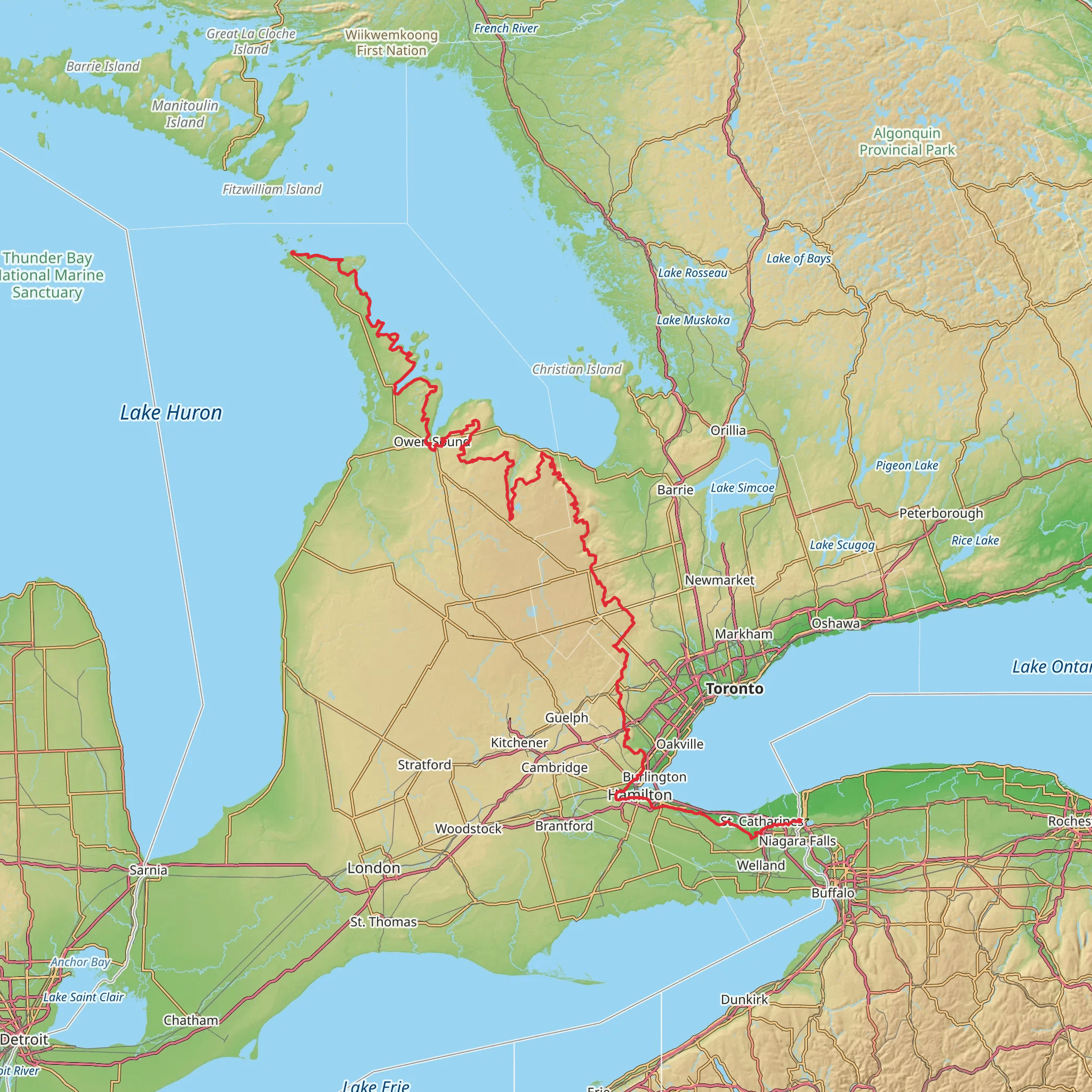 The Bruce Trail mobile static map