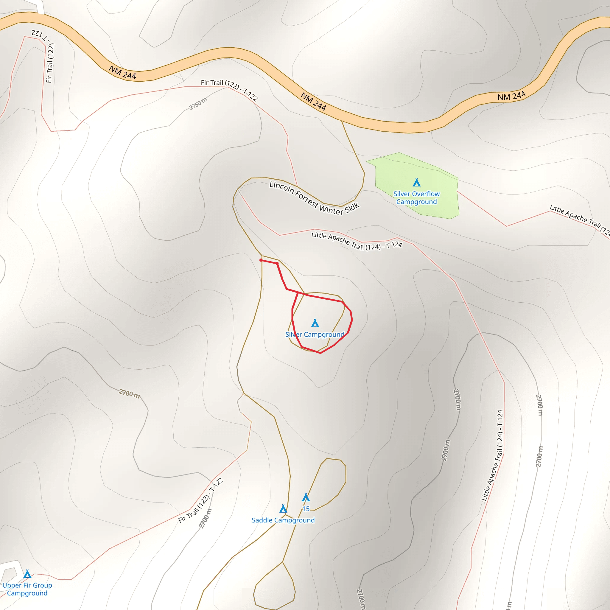 Silver Campground Loop mobile static map