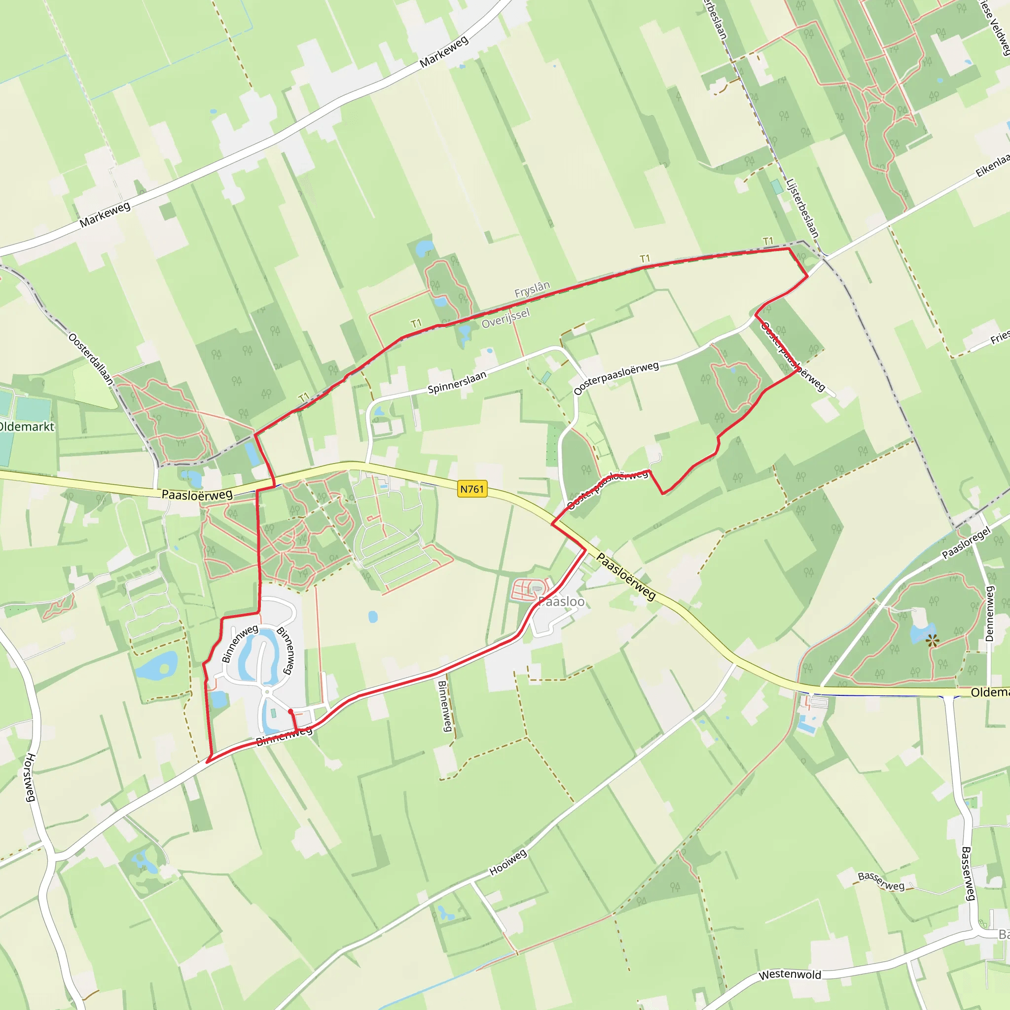 Krolsbergen and Villapark De Weeribben via Binnen Weg mobile static map