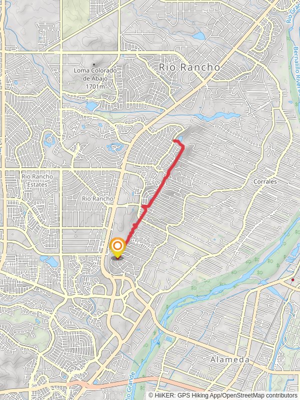 Dam Site 1 Basin via Corrales Path mobile static map
