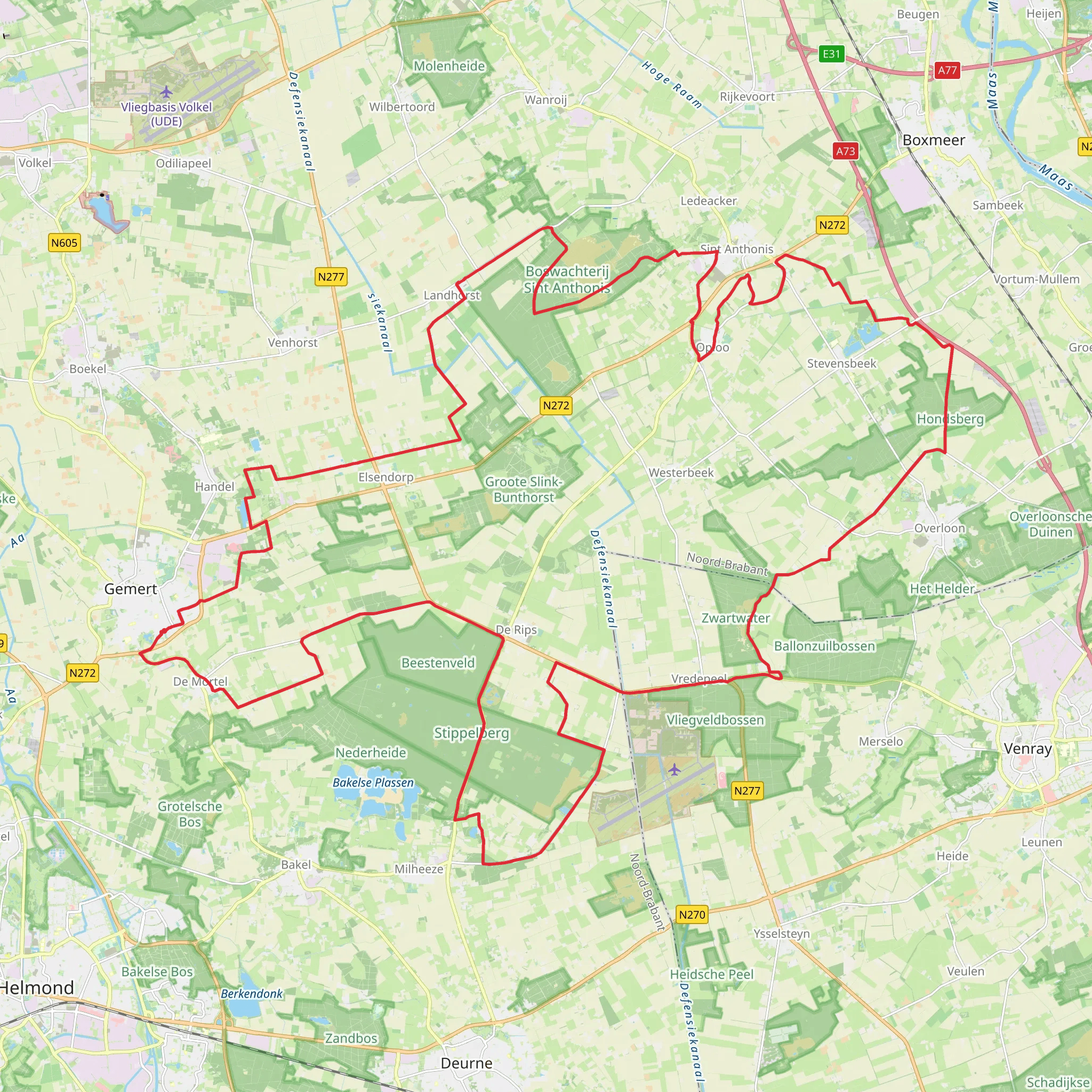 De Quayweg, Visdelweg, Ripseweg and Kruisbergtaan Loop mobile static map