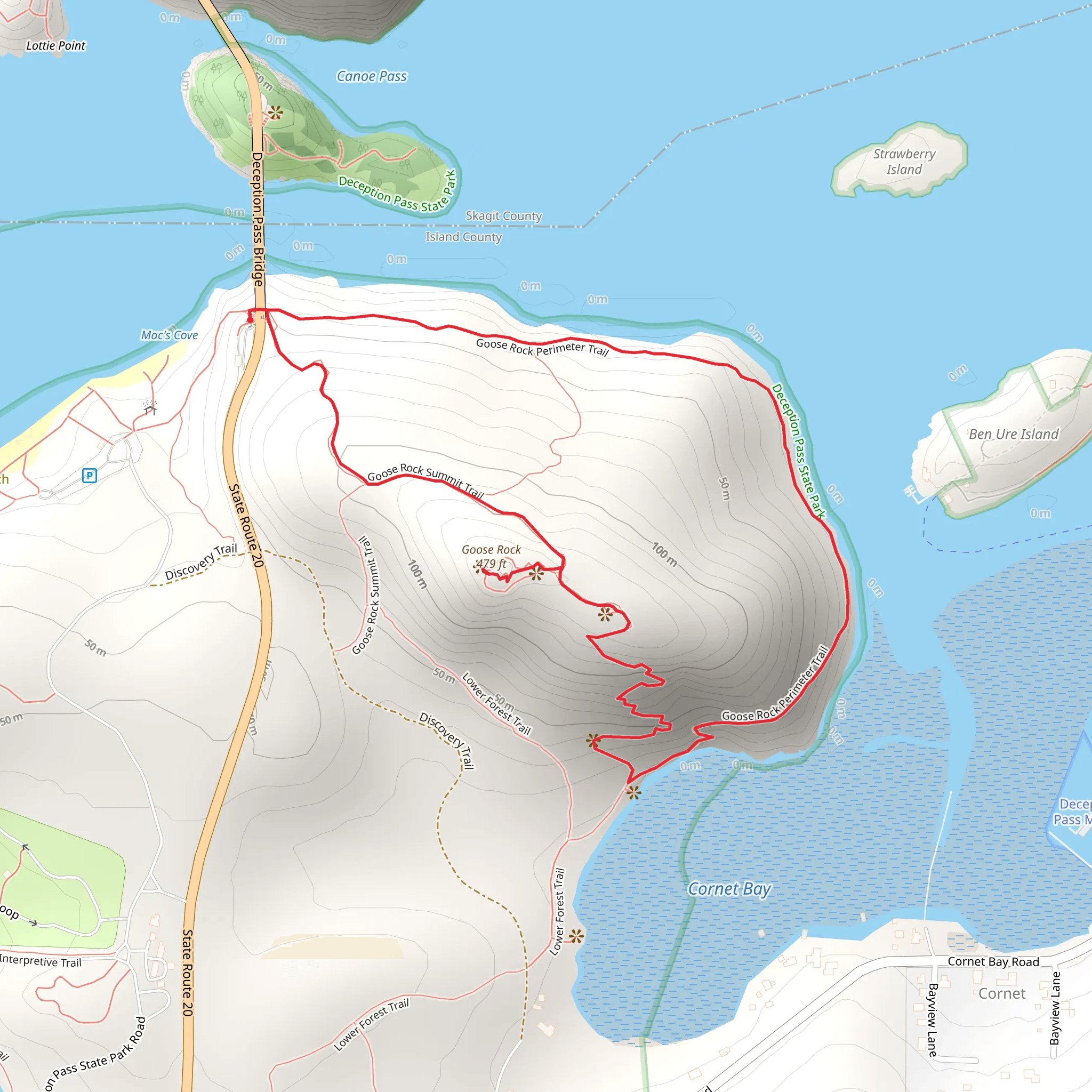Goose Rock Summit Trail mobile static map