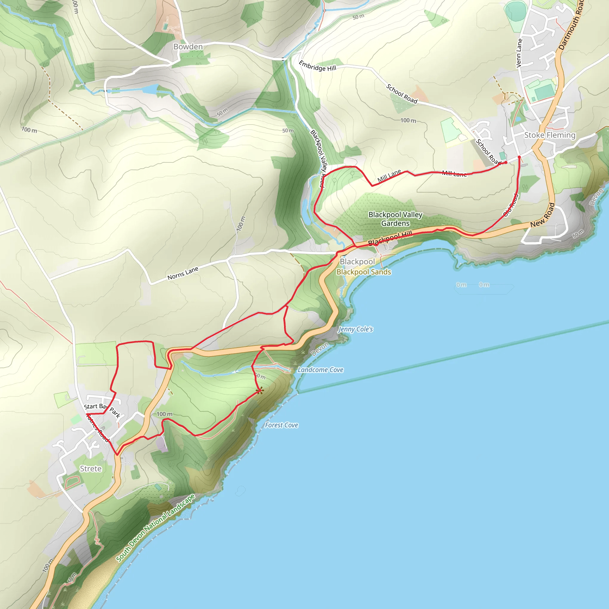 Blackpool Sands - Strete and Stoke Fleming mobile static map
