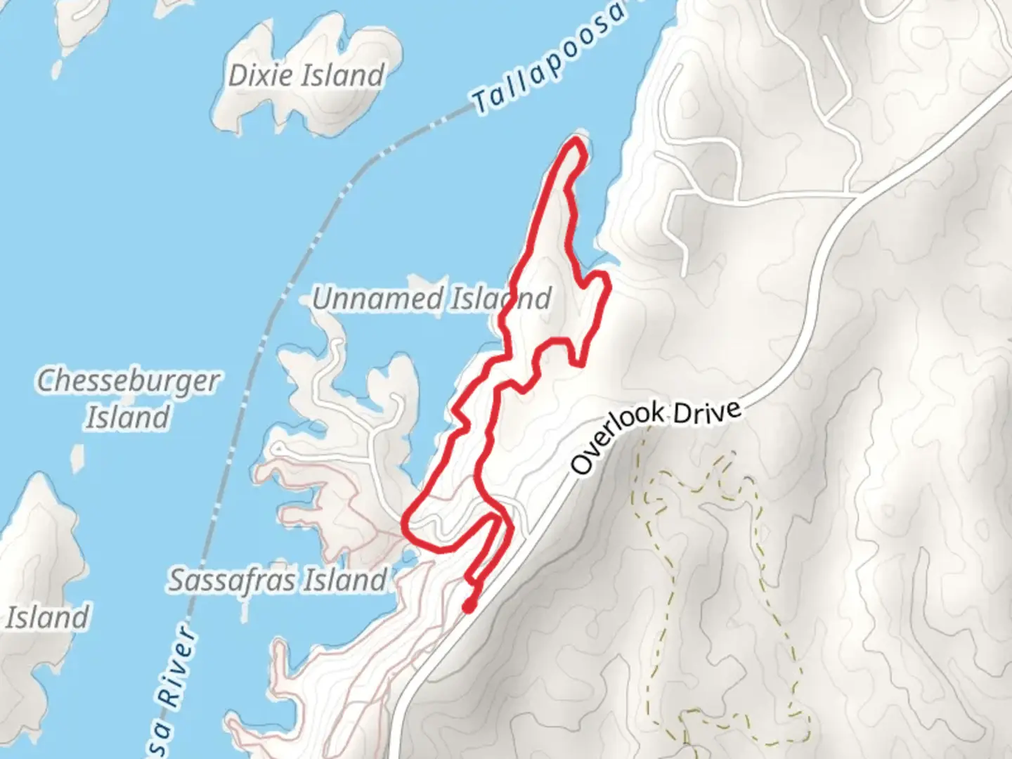 An image depicting the trail Overlook Drive Loop - West and its surrounding area.