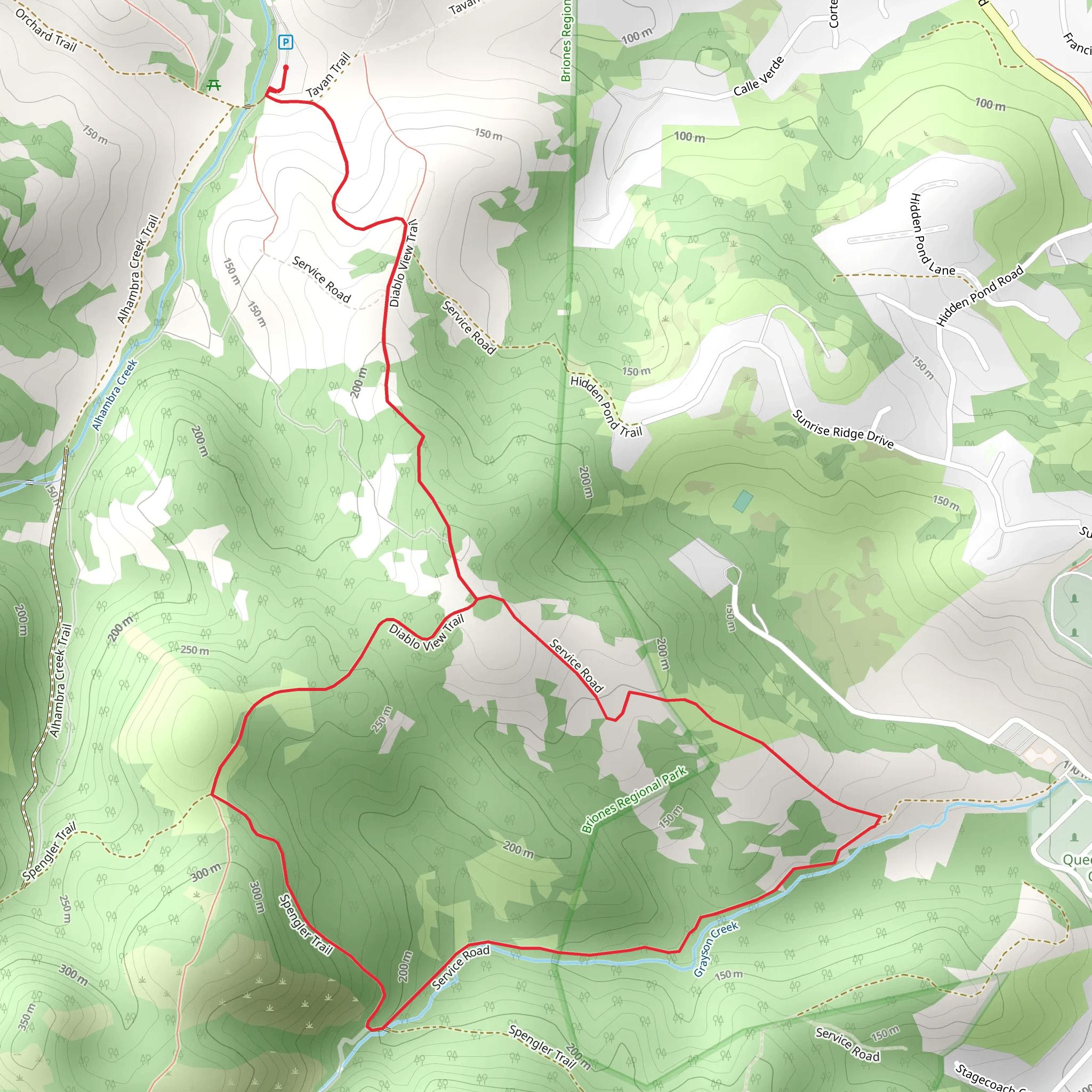 Diablo View Trail mobile static map