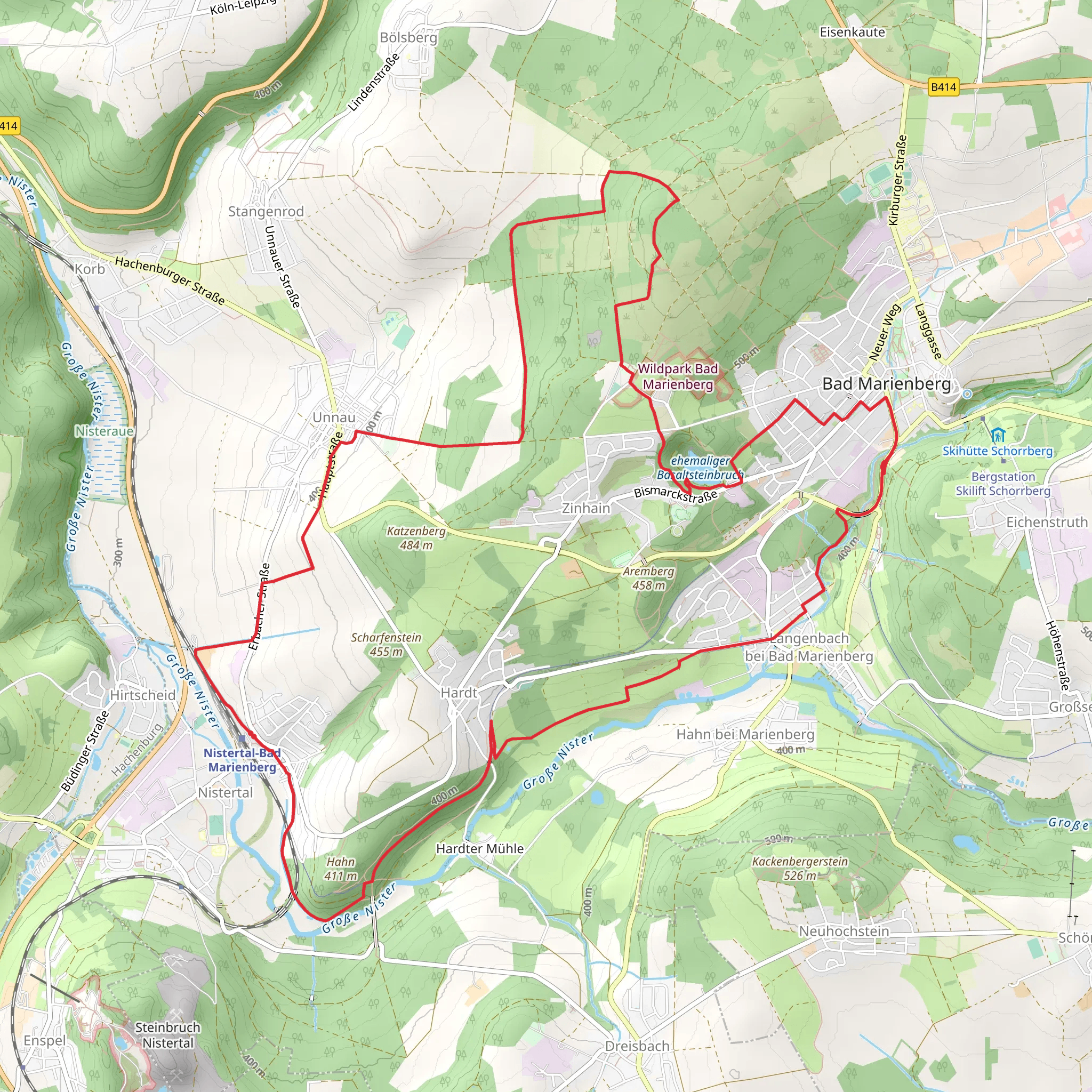 Nistertal and Basaltsteinbruch Loop mobile static map
