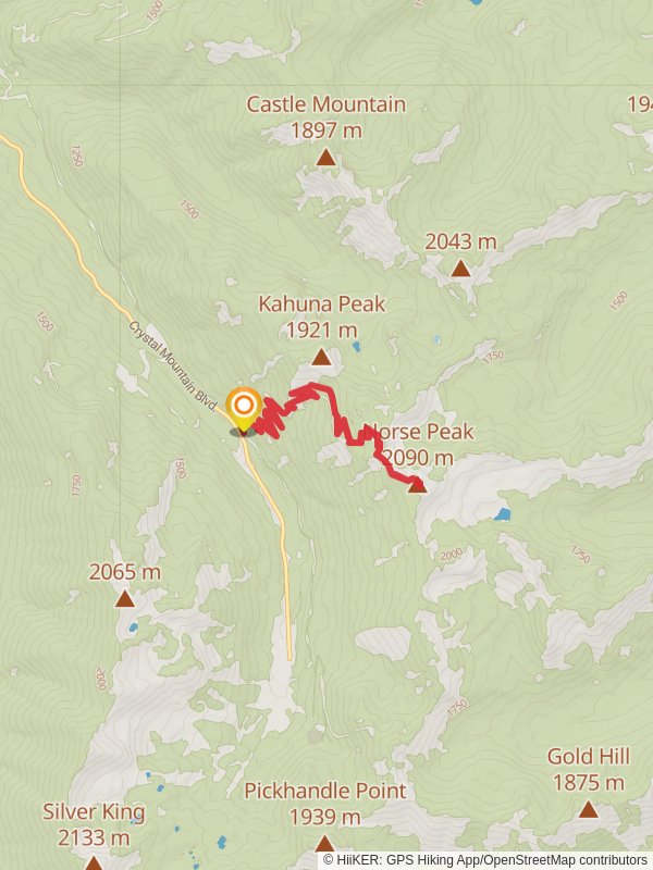 Norse Peak View Trail via Norse Peak Trail mobile static map