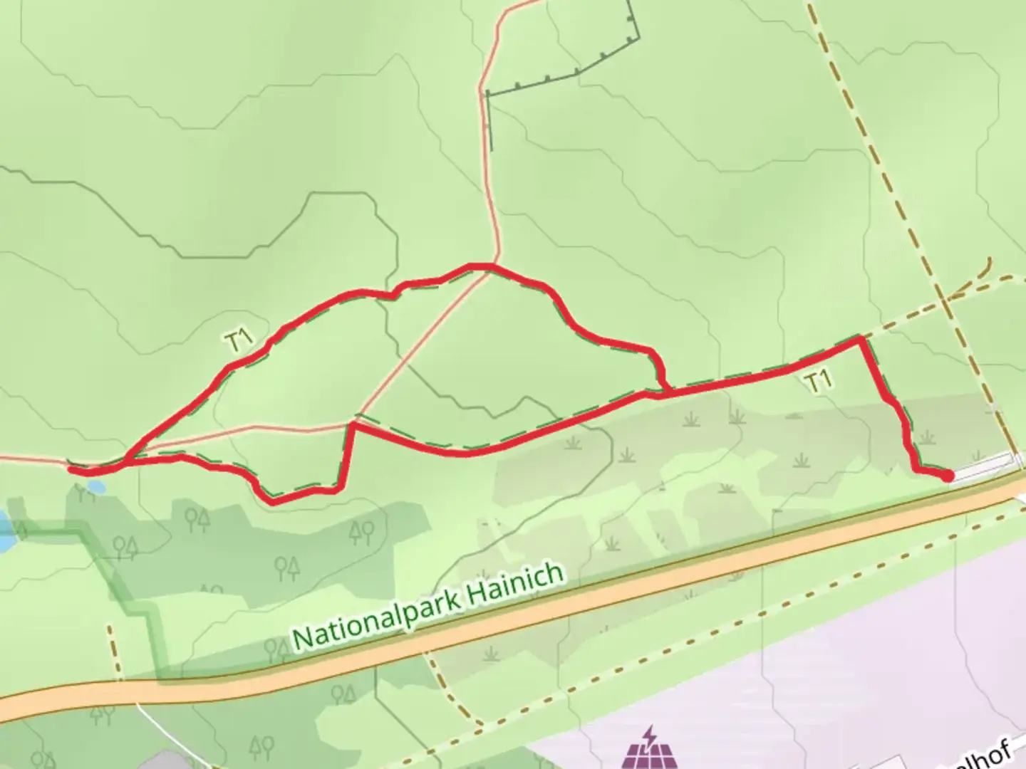 An image depicting the trail Nachtigallenweg Loop and its surrounding area.