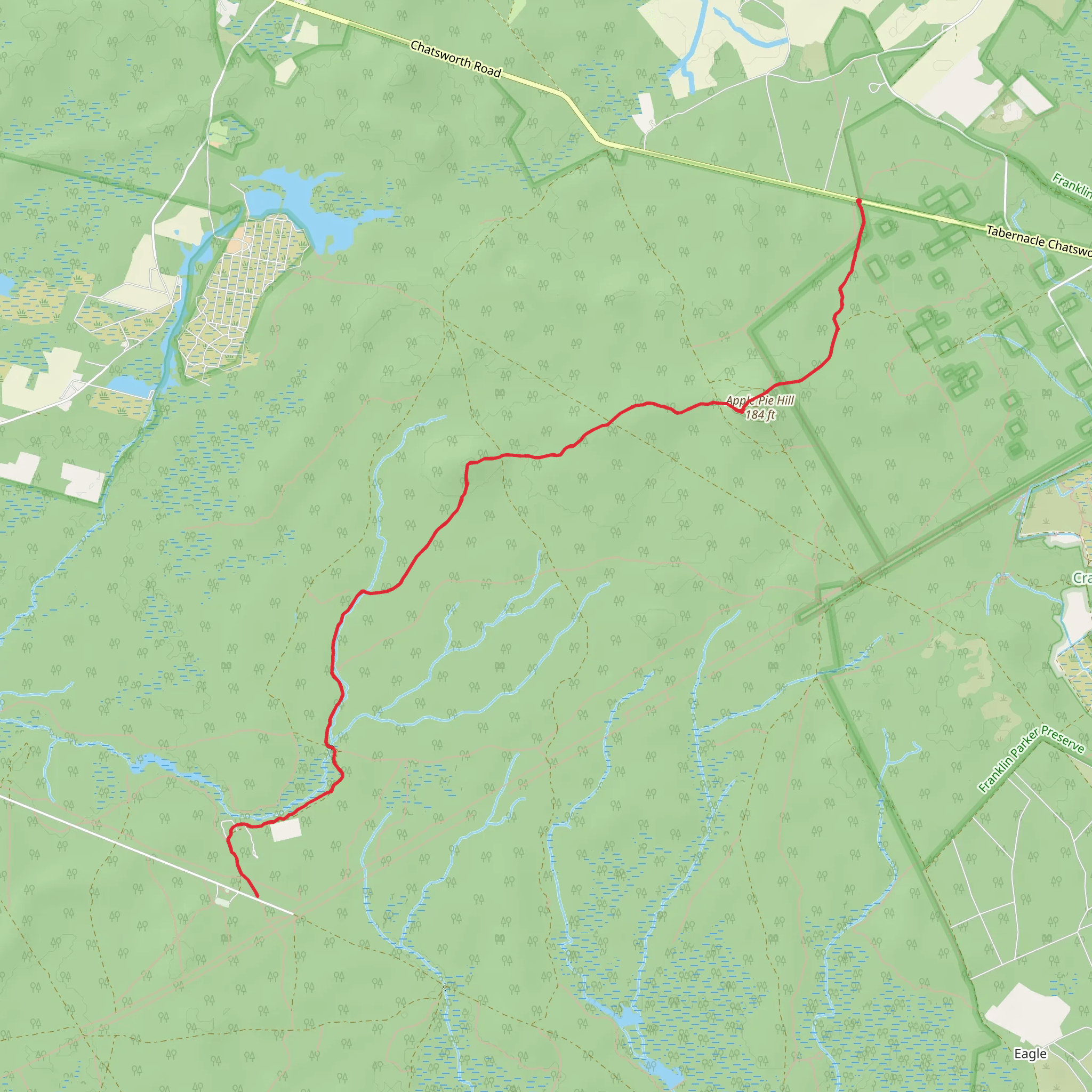 Apple Pie Hill and Batona Trail mobile static map