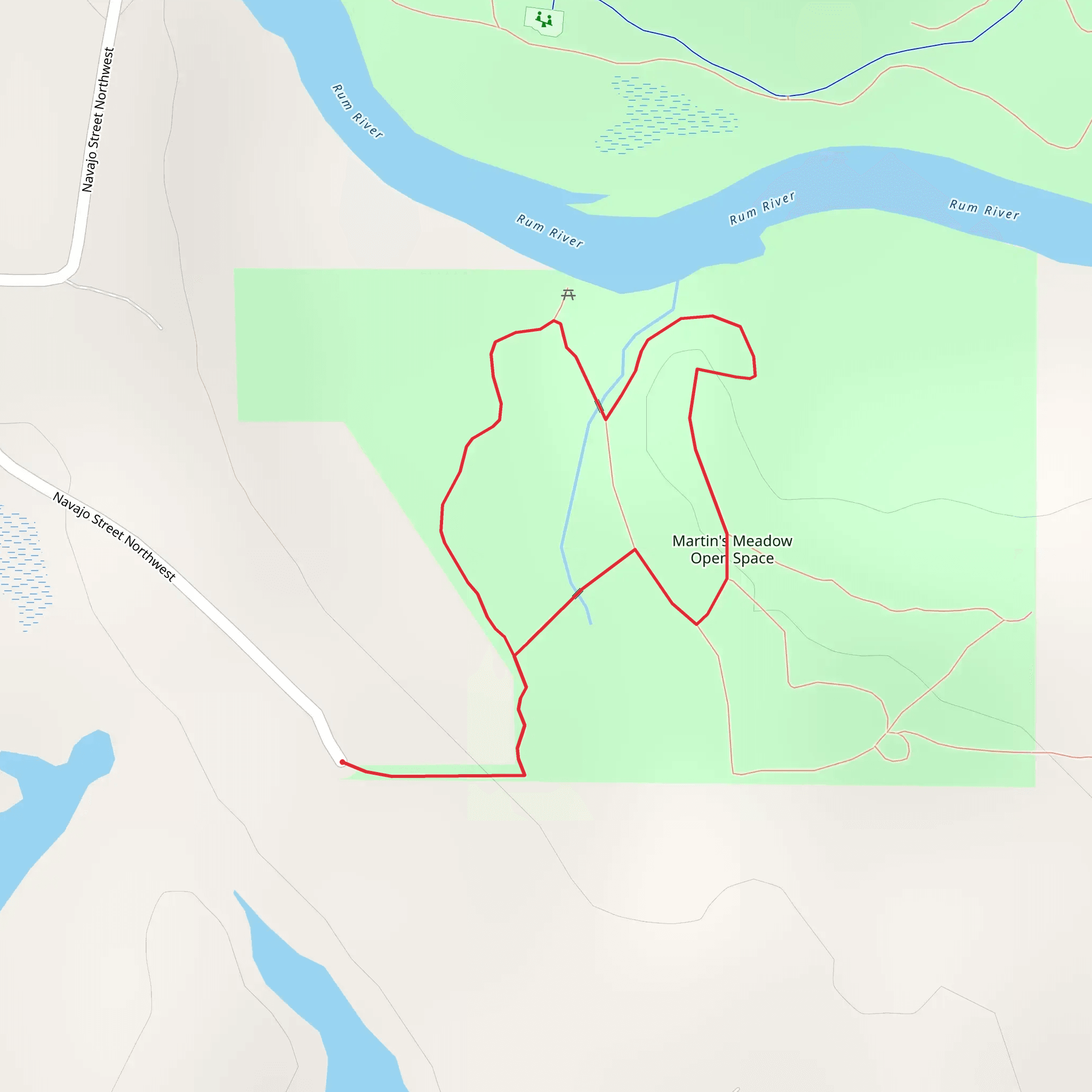 Martin's Meadow Open Space Loop mobile static map