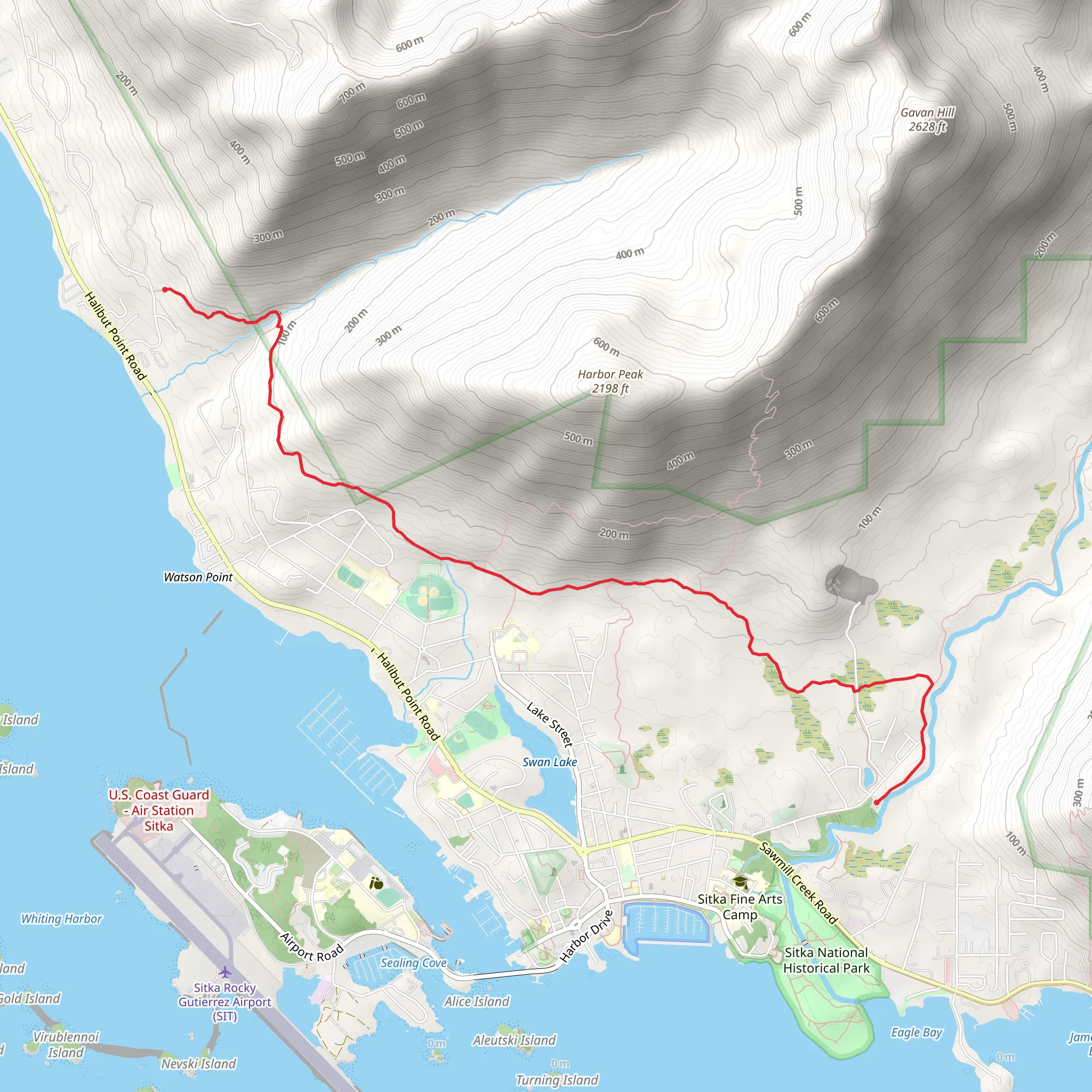 Sitka’s Cross Trail mobile static map