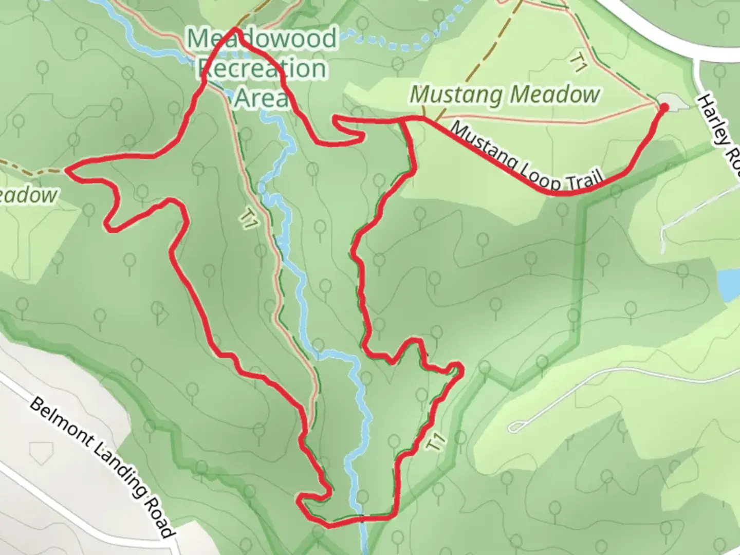 An image depicting the trail Thompson Creek Loop and its surrounding area.