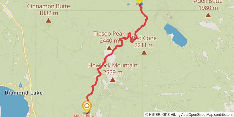 North Umpqua - Mount Thielsen Trails stage 4 Map