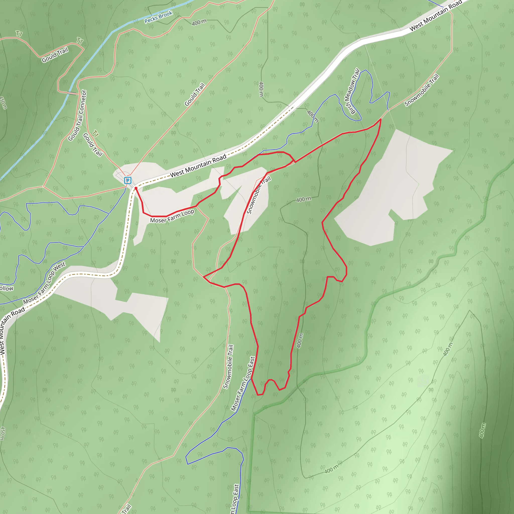 Moser Farm Loop and Hidden Meadow Trail Loop mobile static map