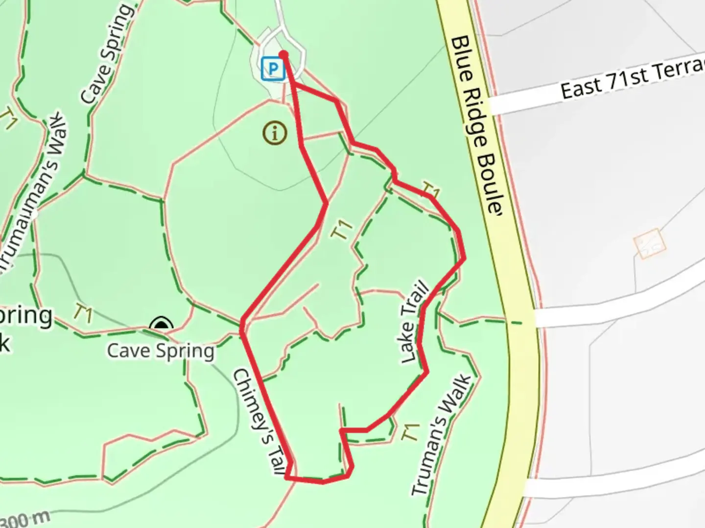 An image depicting the trail Truman's Walk Loop and its surrounding area.