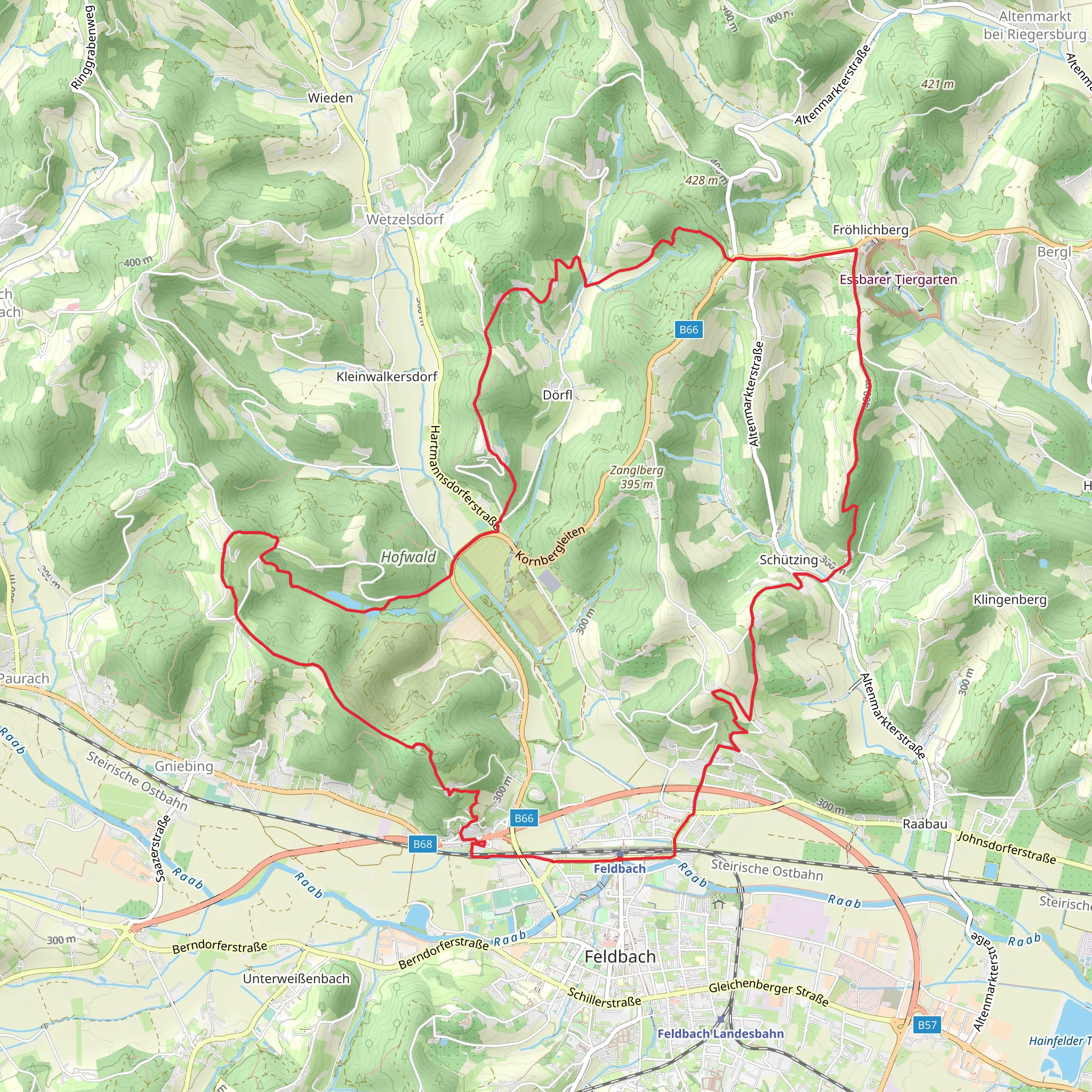 Feldbach - Right Head Trail - On the Traes of Volcanoes mobile static map