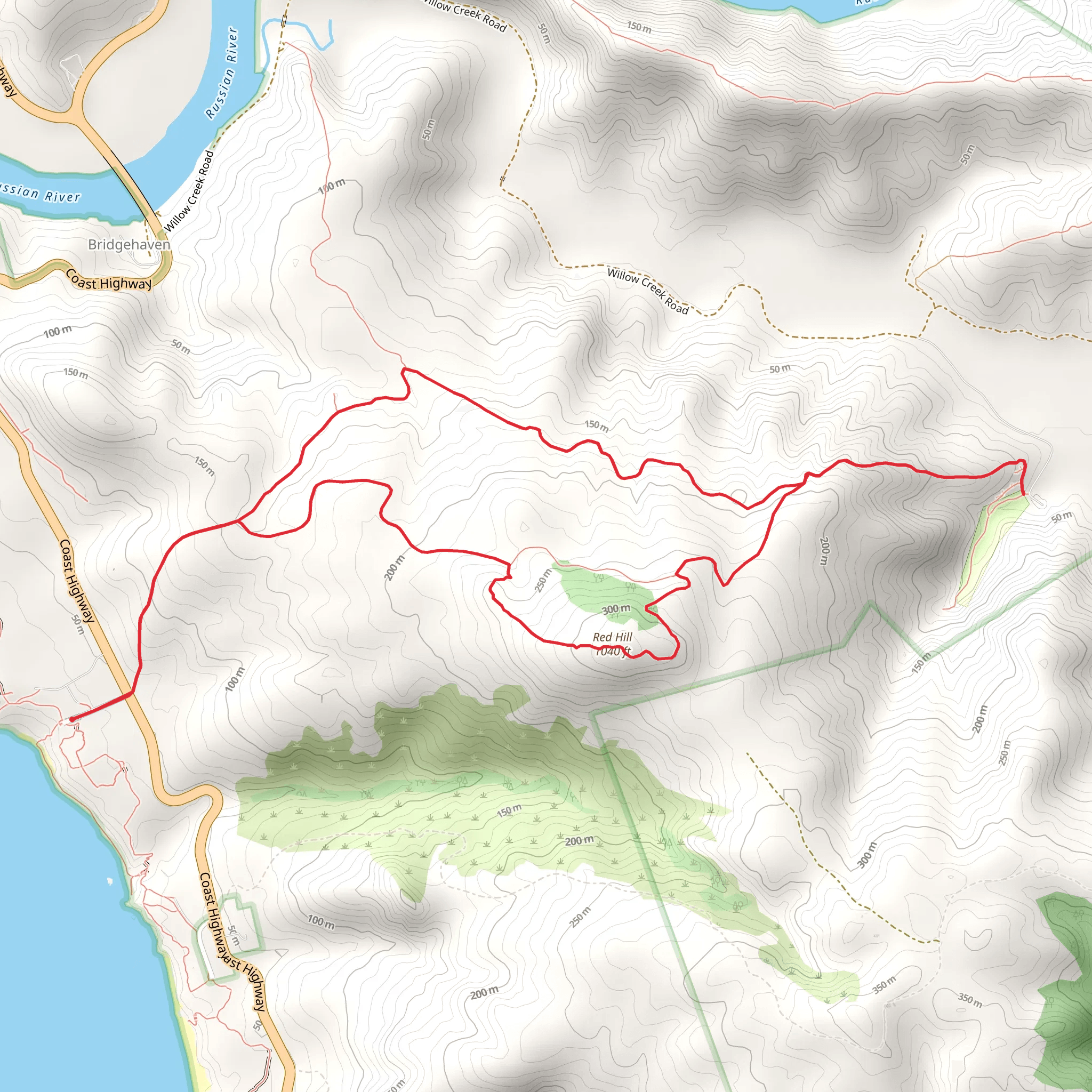 Red Hill and Pomo Canyon Loop Trail mobile static map