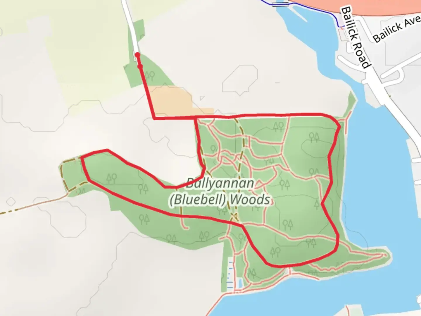An image depicting the trail Ballyannan Loop - Midleton and its surrounding area.