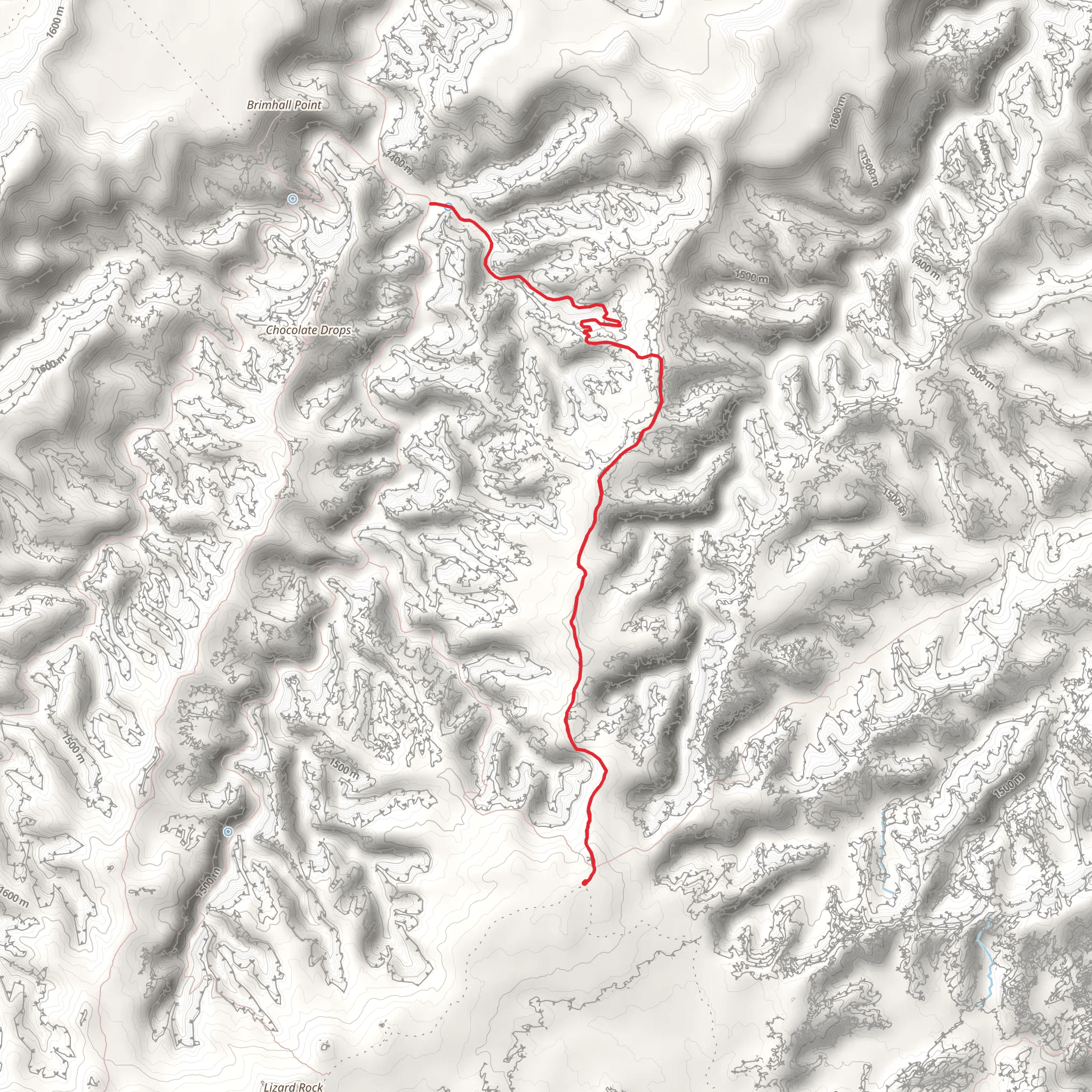 Chimney Rock to Juniper Fork Trail mobile static map