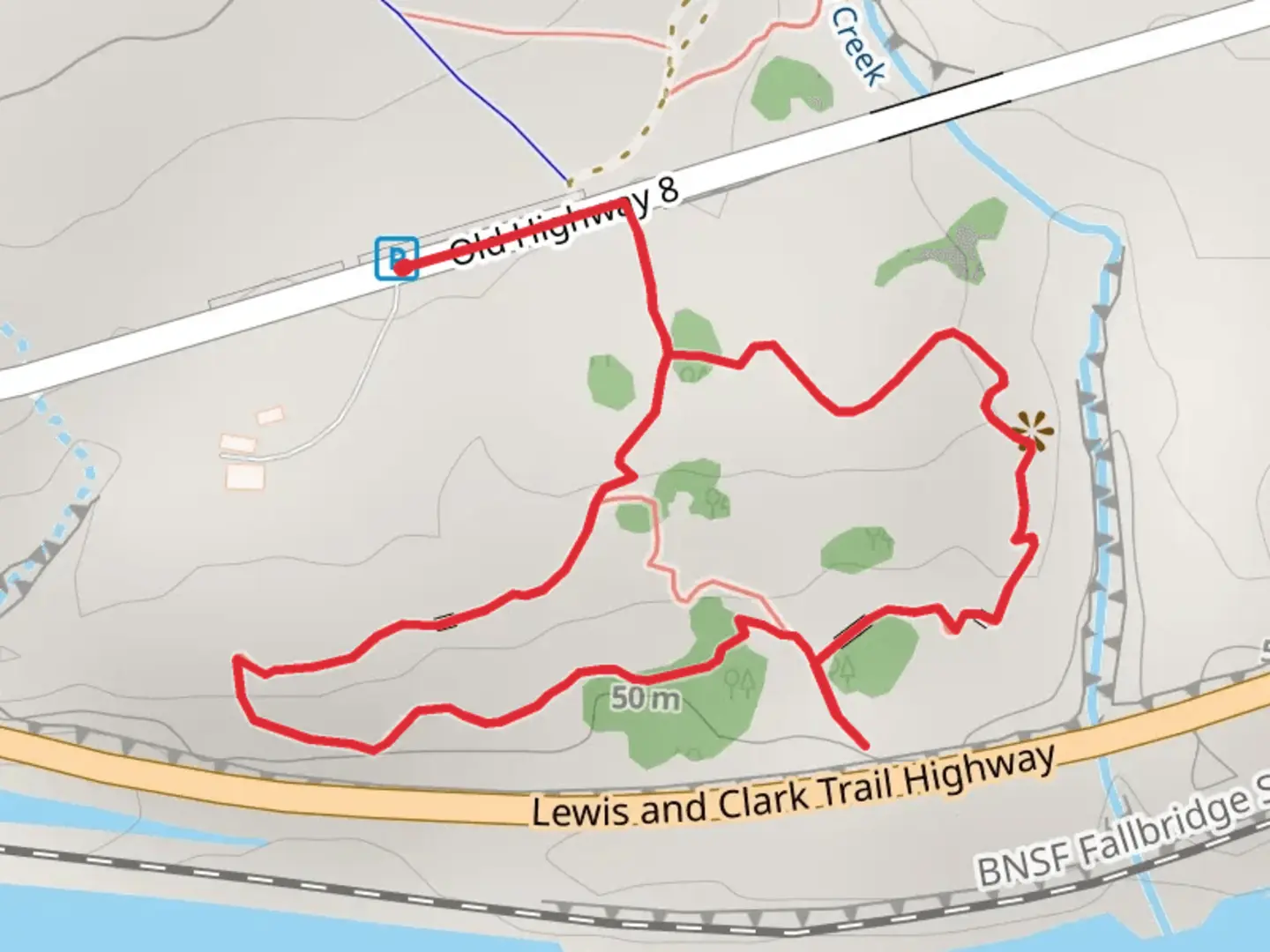 An image depicting the trail Catherine Creek Loop and its surrounding area.