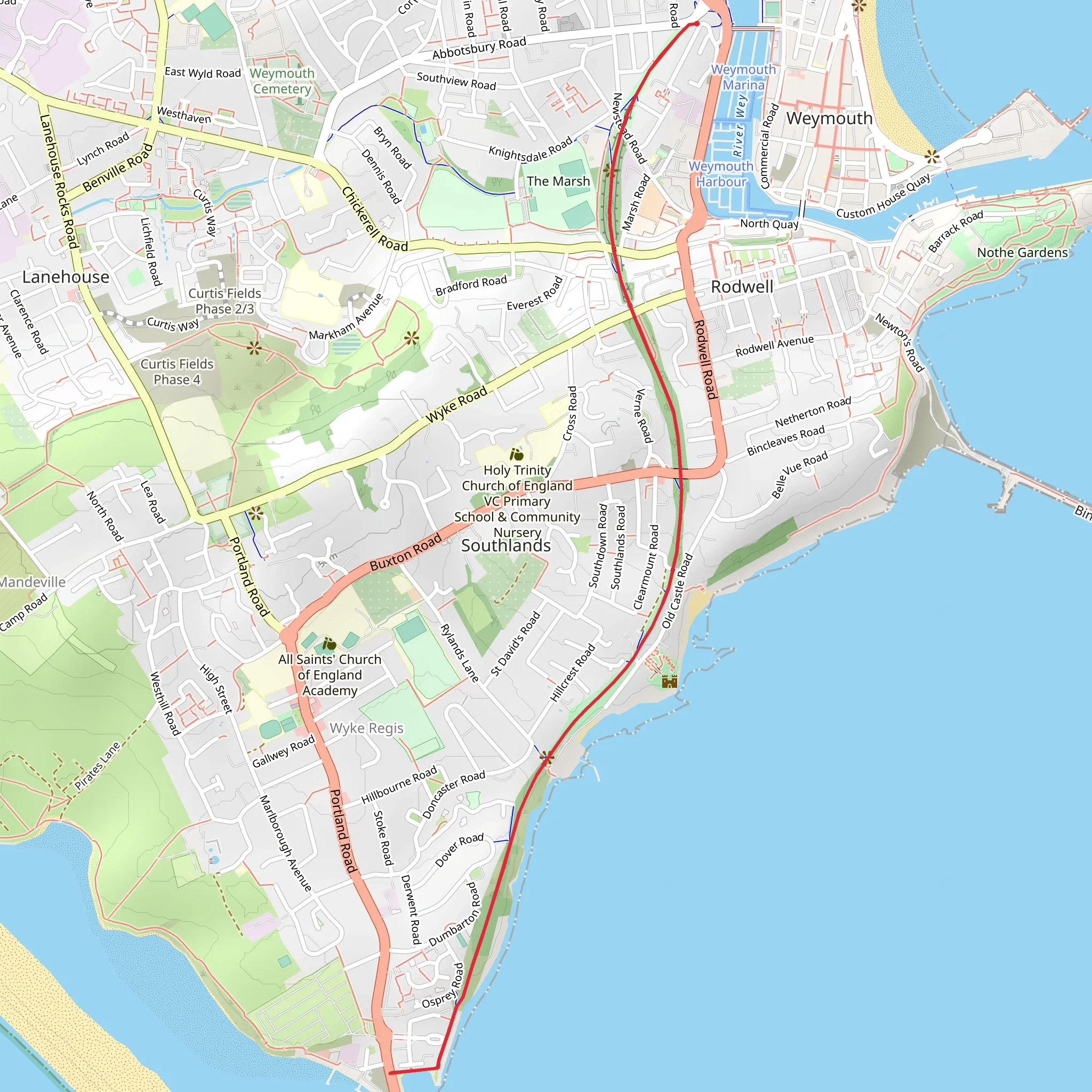 Rodwell Trail mobile static map