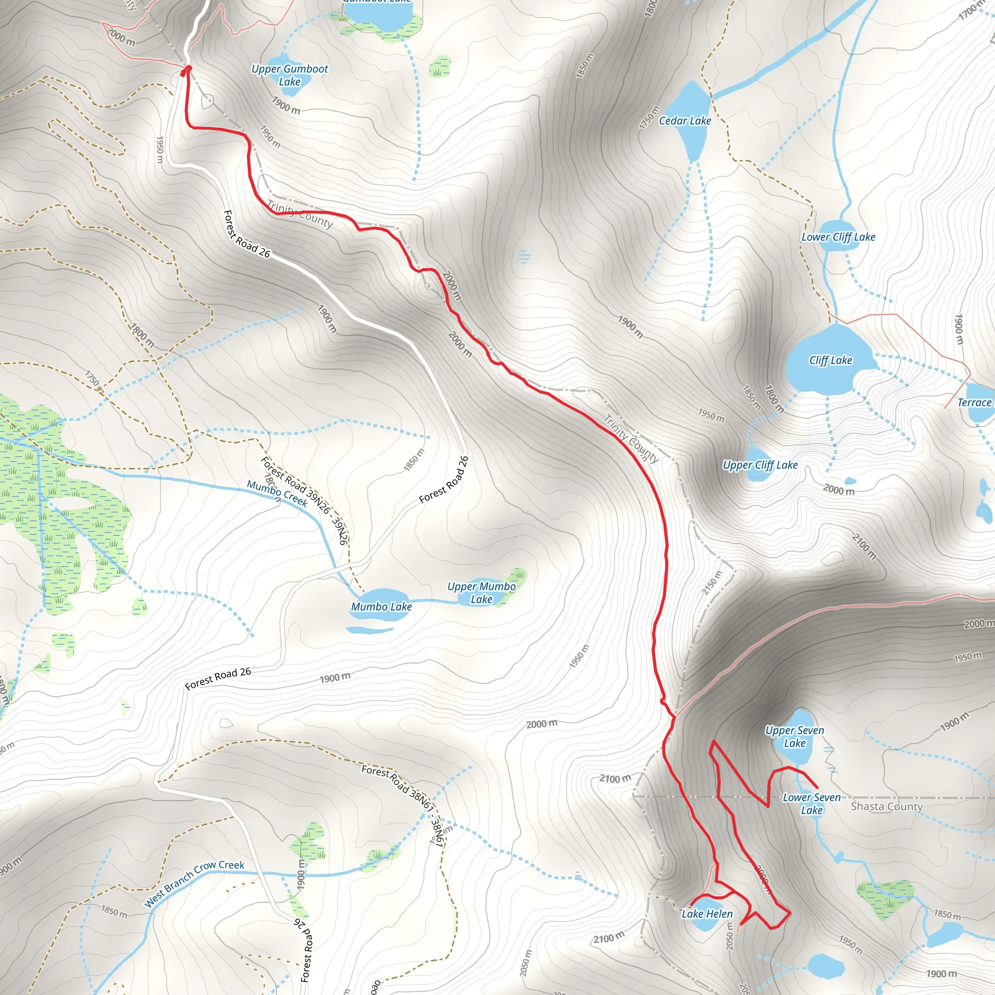 Seven Lakes Basin mobile static map