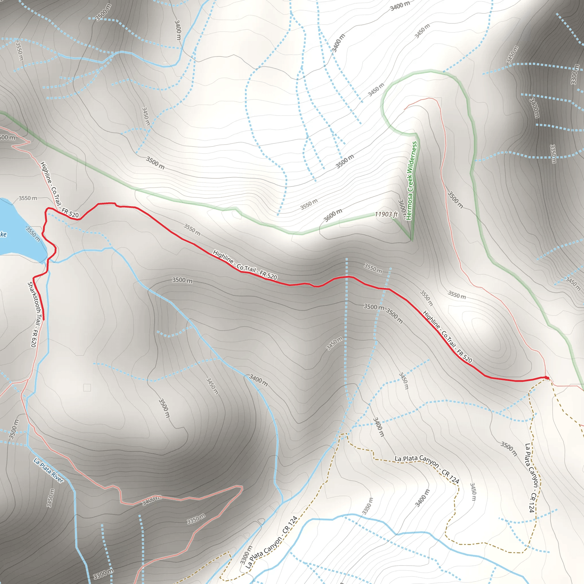 Taylor Lake via Highline - Co Trail mobile static map