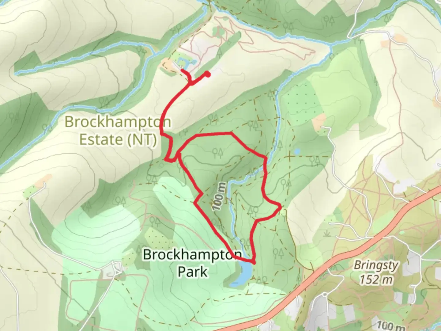 An image depicting the trail Yewtree Bank and Holy Bank Loop and its surrounding area.