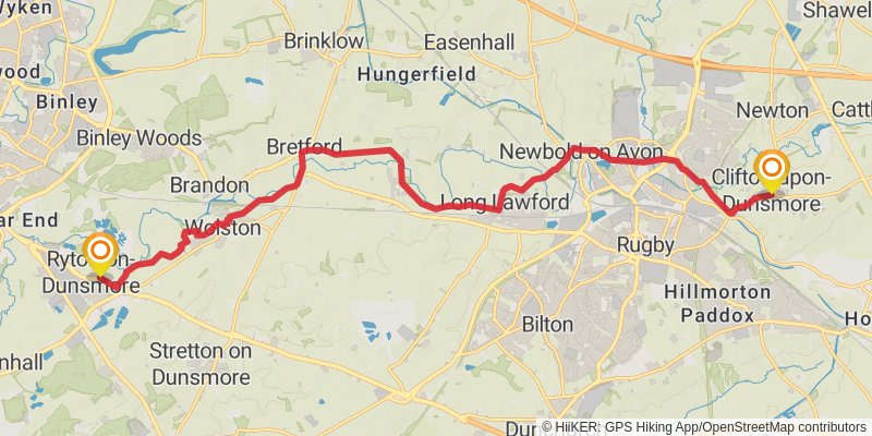 Shakespeare's Avon Way stage 2 Map