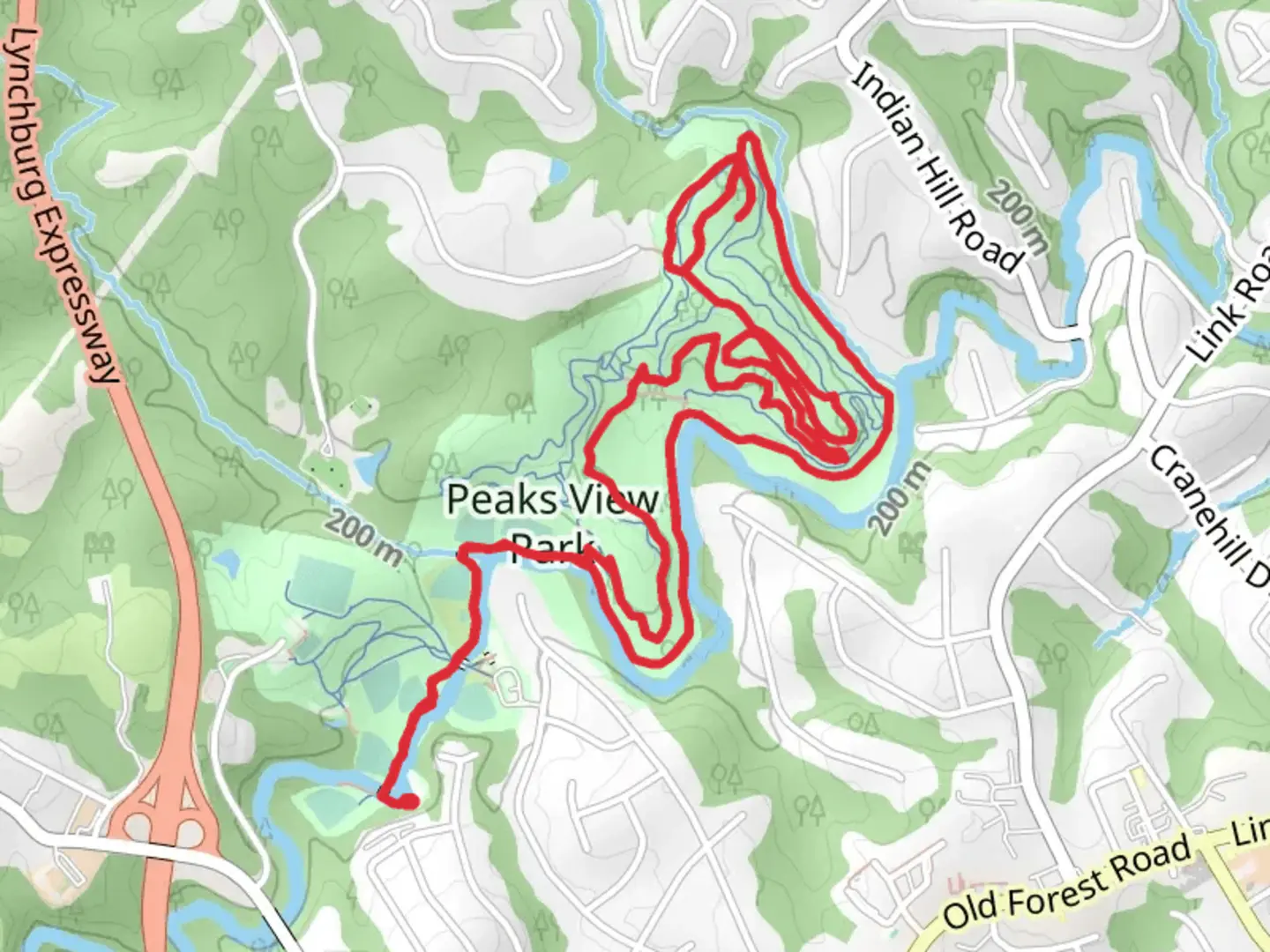 An image depicting the trail Irvington Creek Greenway and Mimosa Loop Trail and its surrounding area.