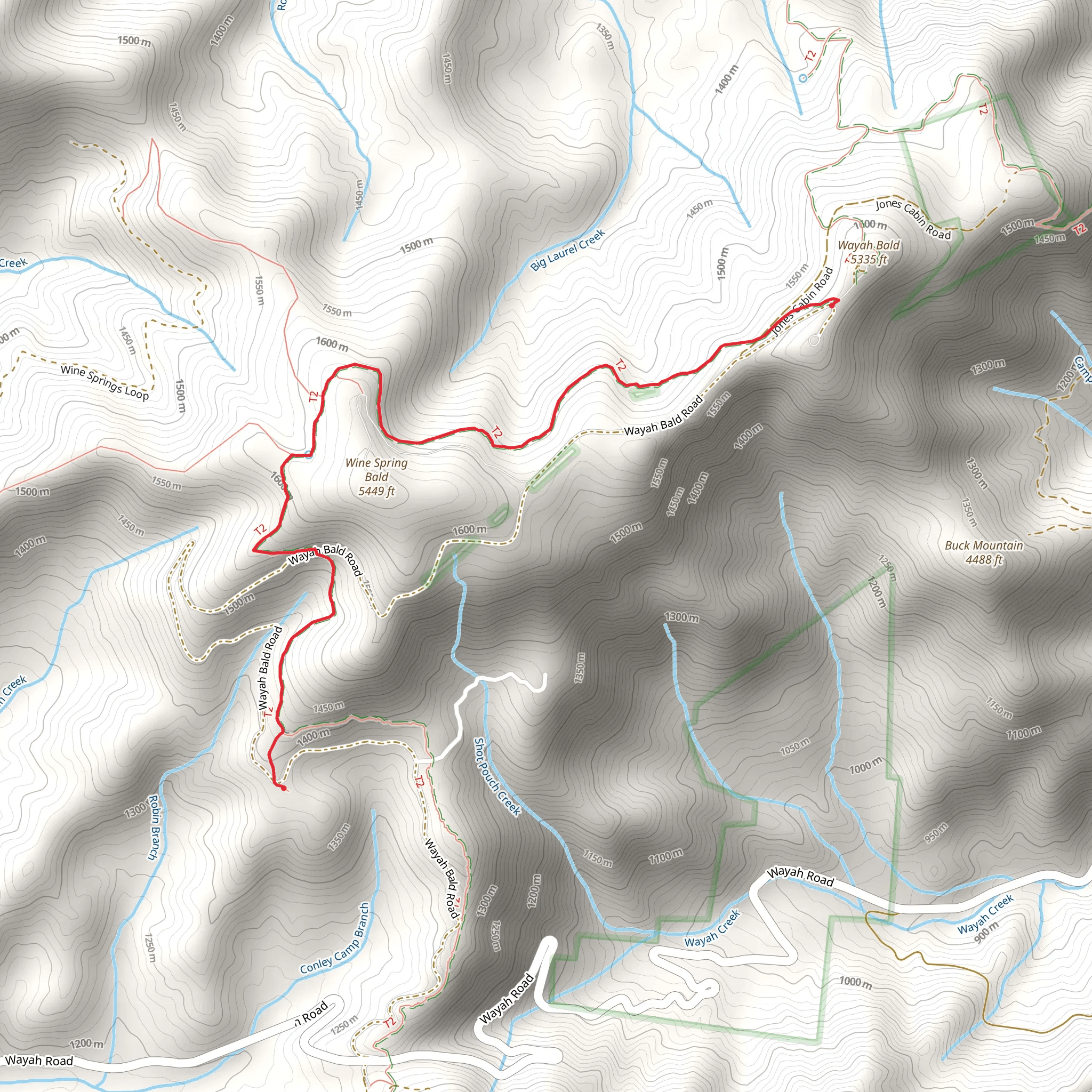 Appalachian Trail and Wilson Luck Trail mobile static map