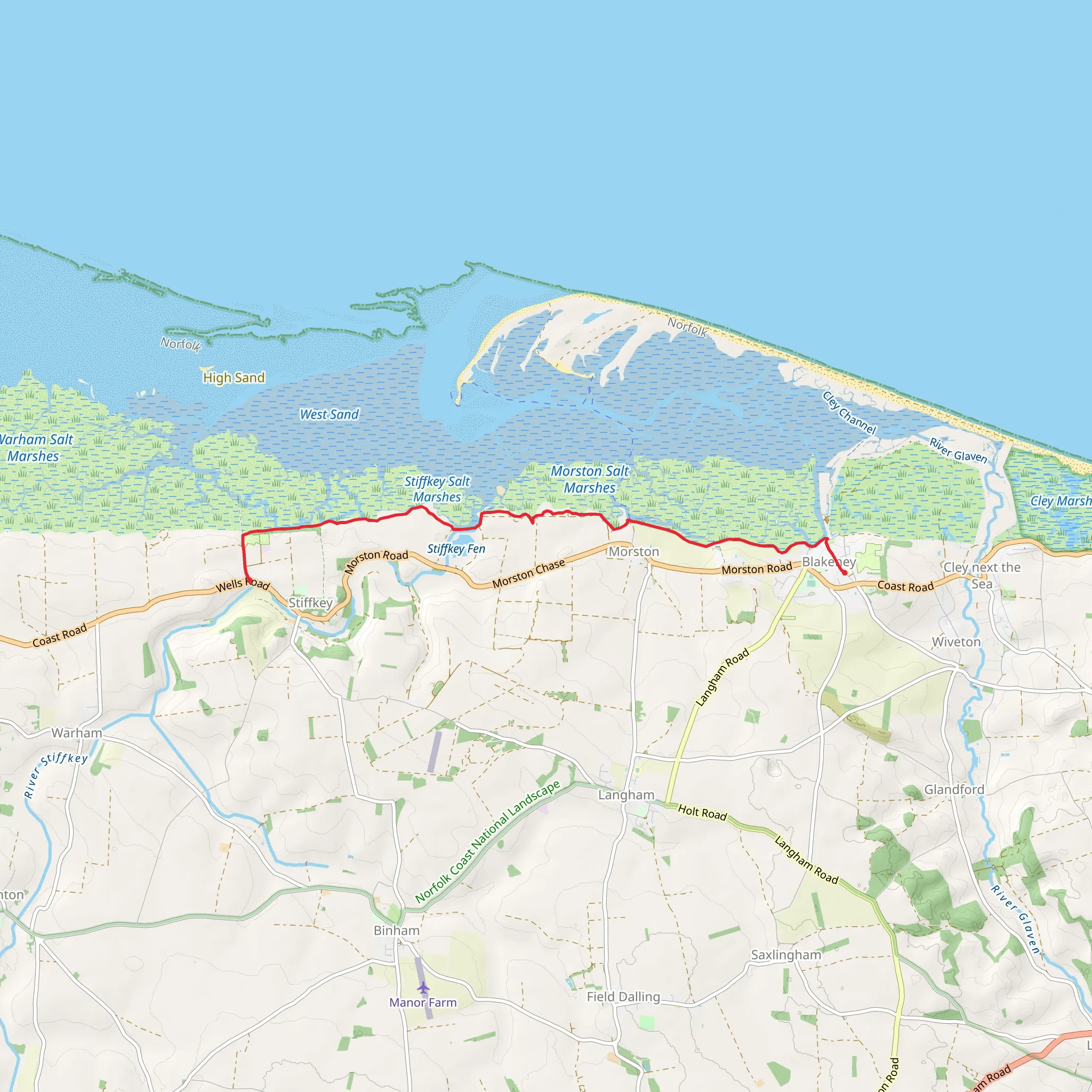 Blakeney to Stiffkey Coastal Walk - Norfolk mobile static map