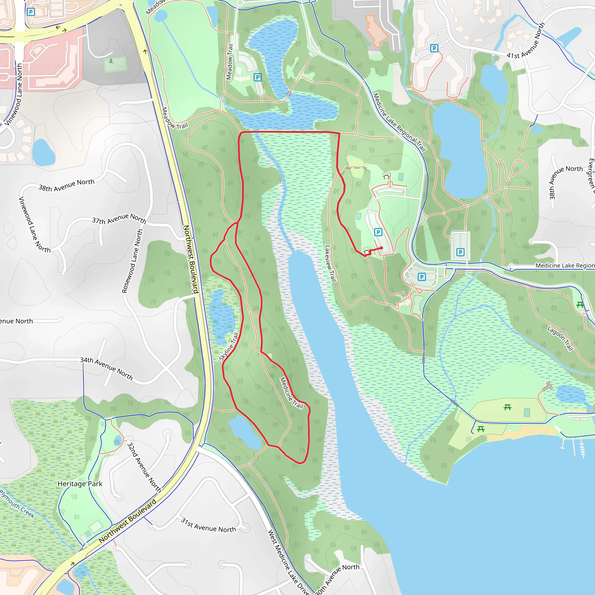 Medicine and Skyline Loop Trail mobile static map