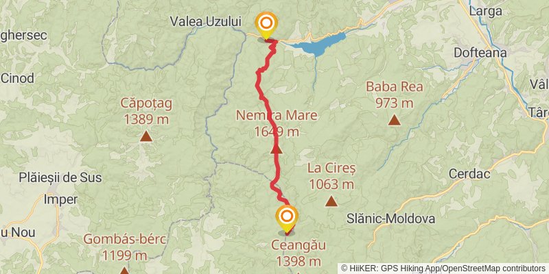 Trans Carpathian Hike stage 82 Map