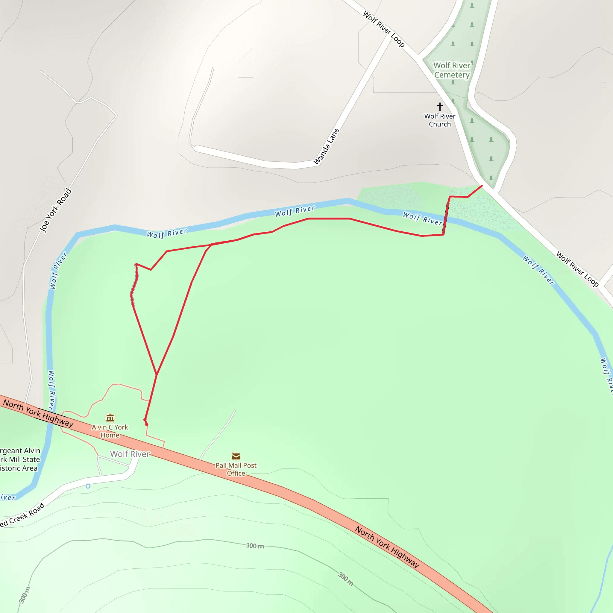 Wolf River side Walk mobile static map