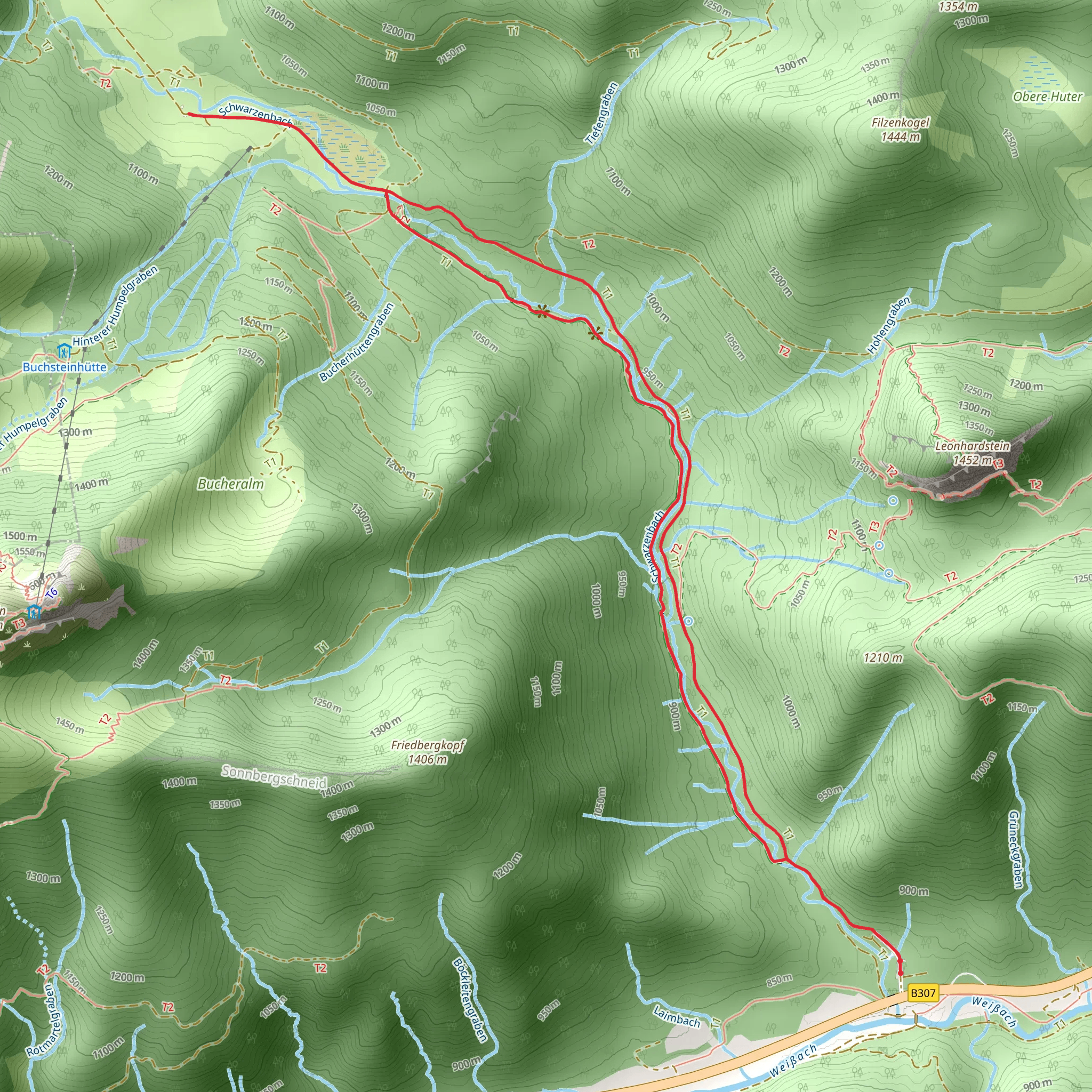 Schwarzentenn-Alm Walk via Seekarkreuz-Skitour mobile static map