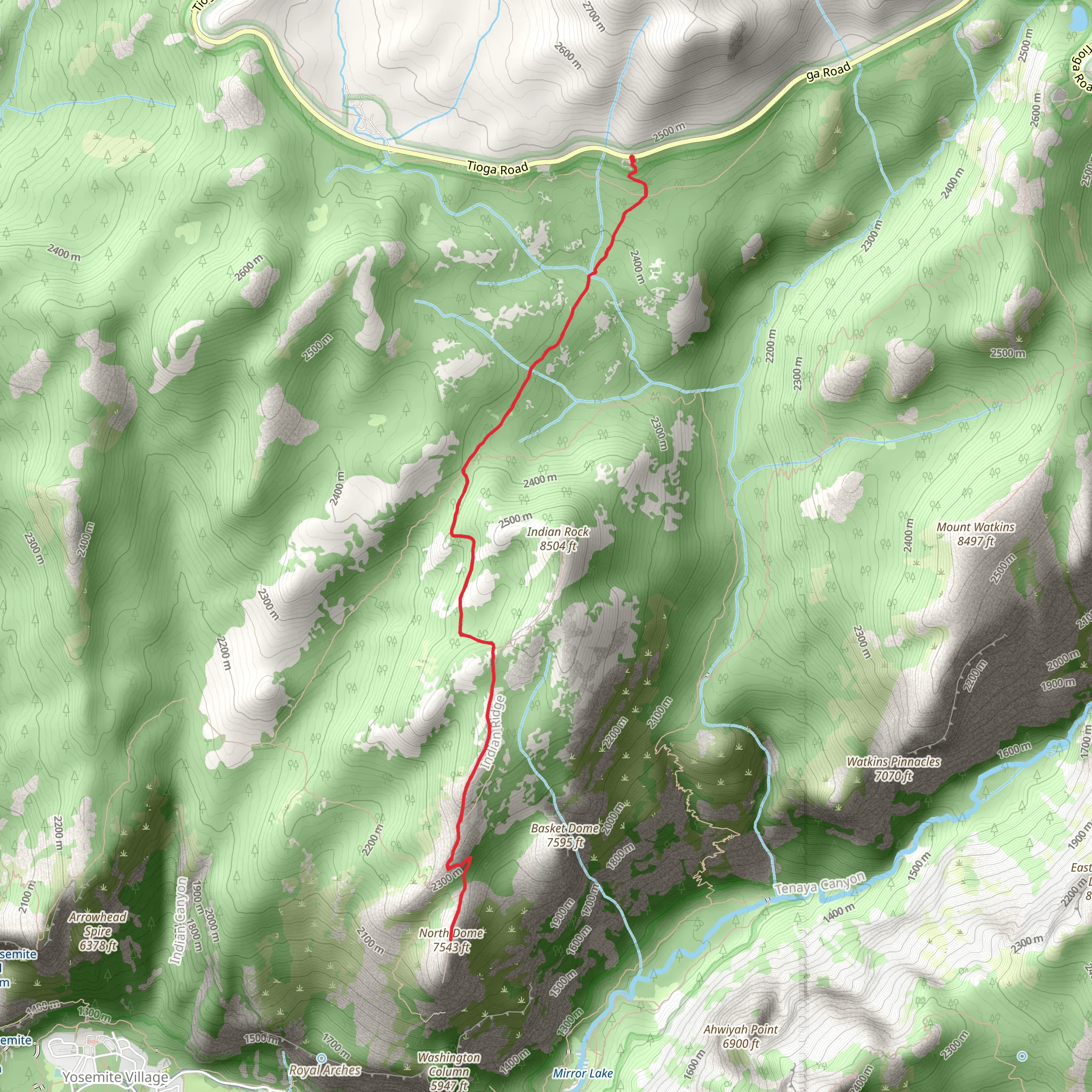 North Dome Trail mobile static map