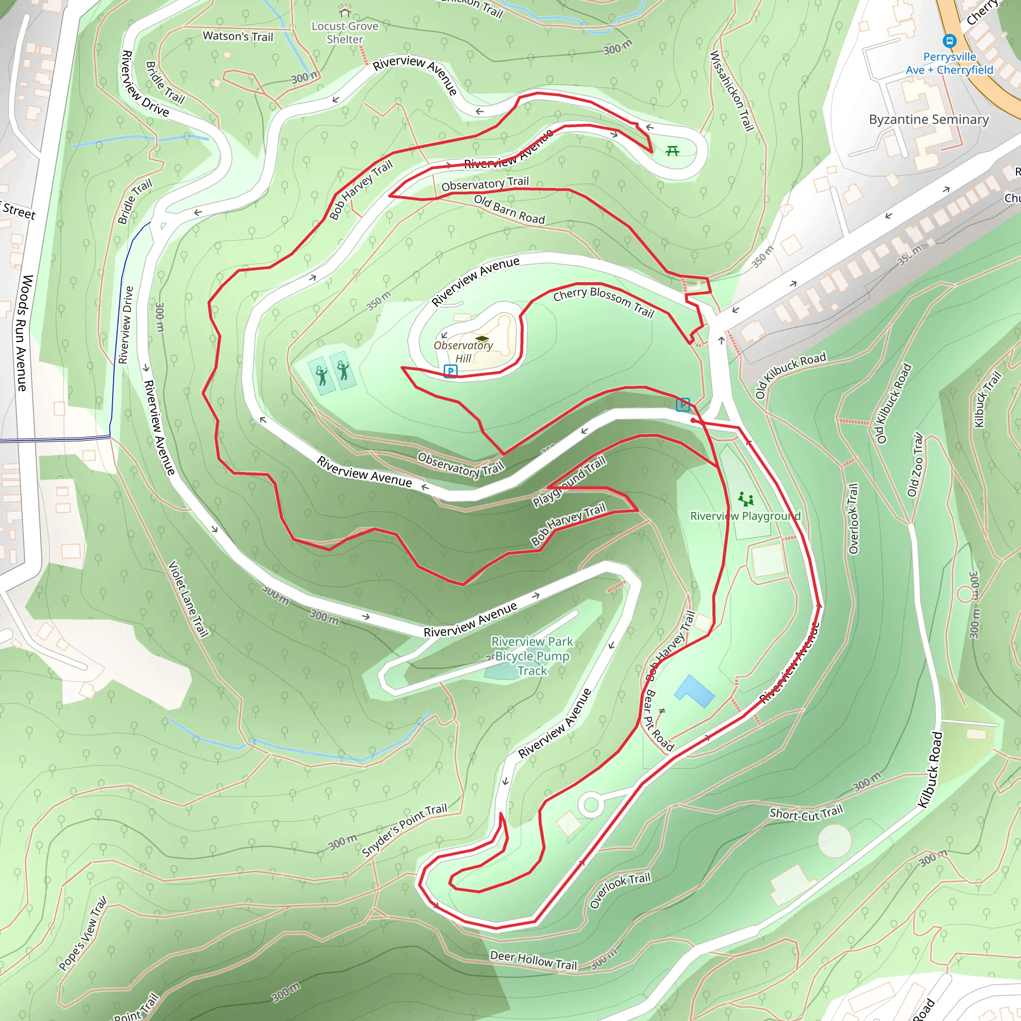 Observatory Hill Loop mobile static map