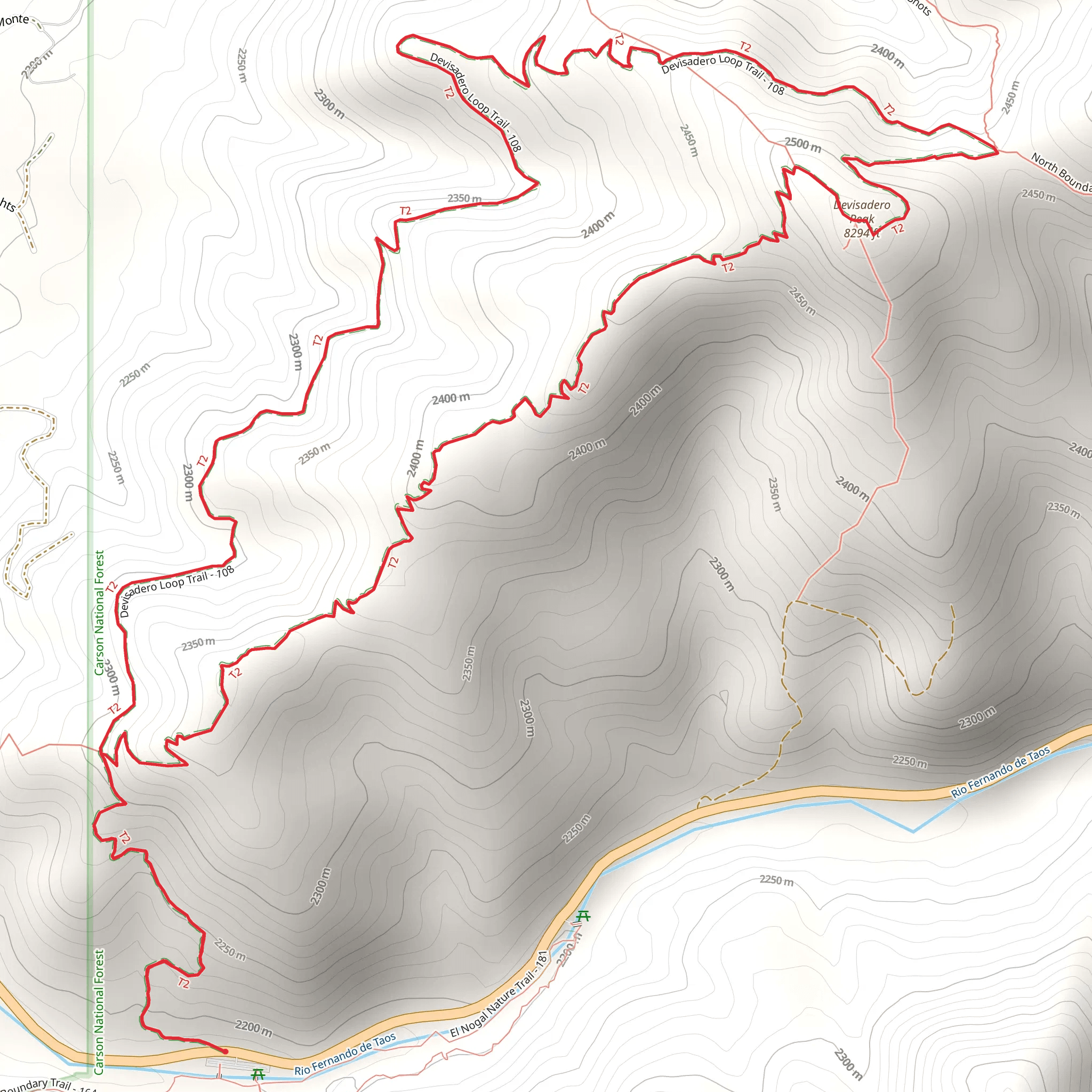Devisadero Peak Loop Trail mobile static map