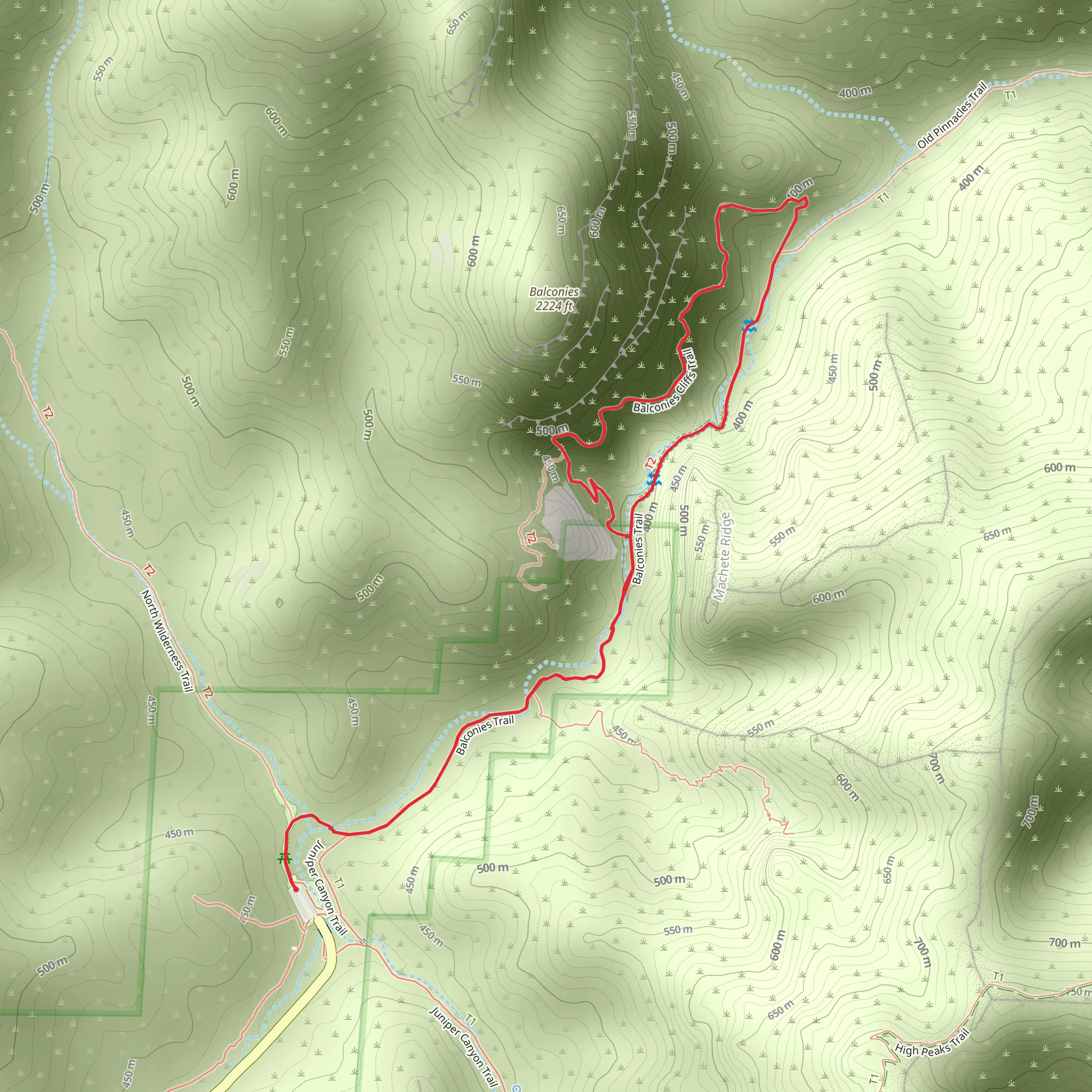 Balconies Cliffs and Balconies Caves Loop Trail mobile static map