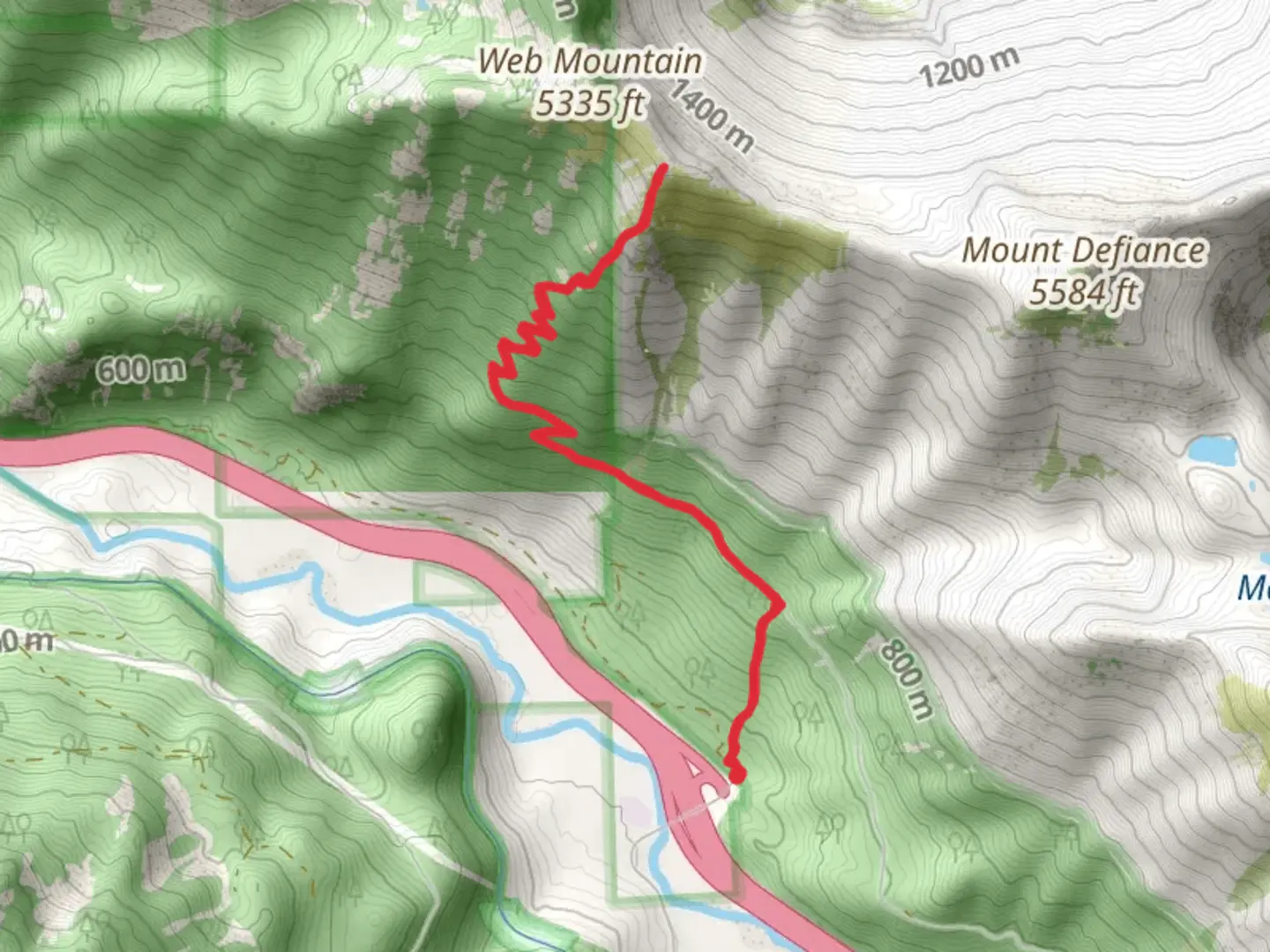 An image depicting the trail Putrid Pete's Peak Trail and its surrounding area.