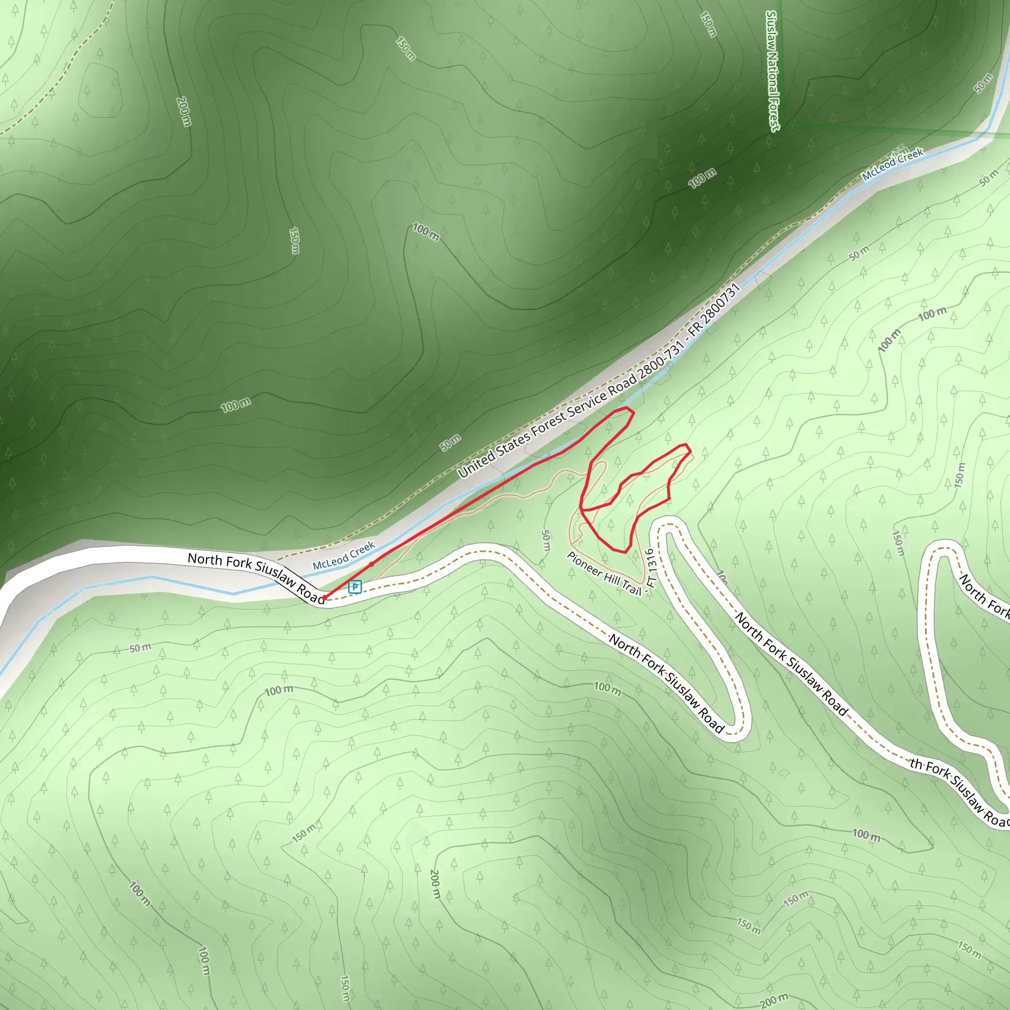 Pioneer Hill Trail mobile static map