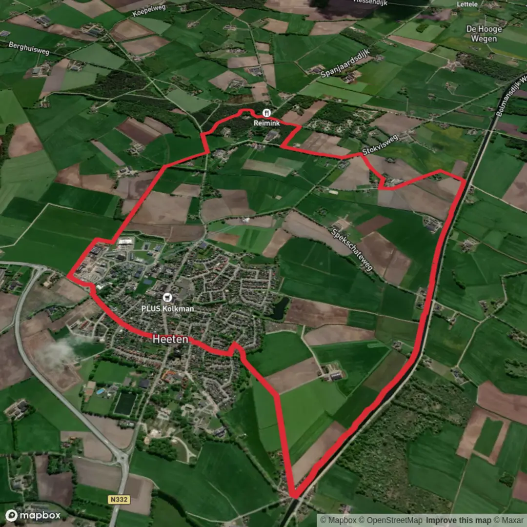 An image depicting the trail Heeten and Spekhoek Loop and its surrounding area.