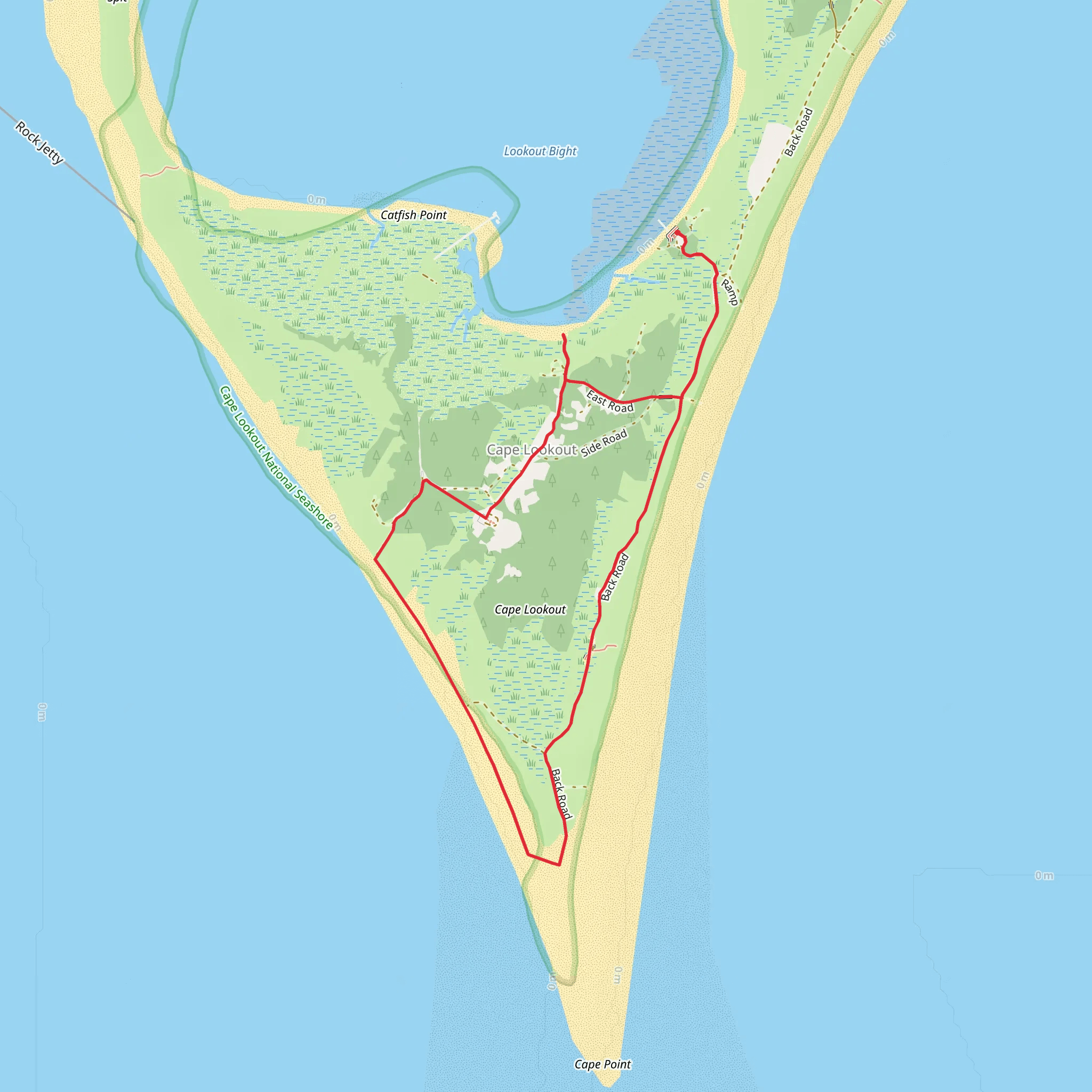 Cape Lookout Loop mobile static map