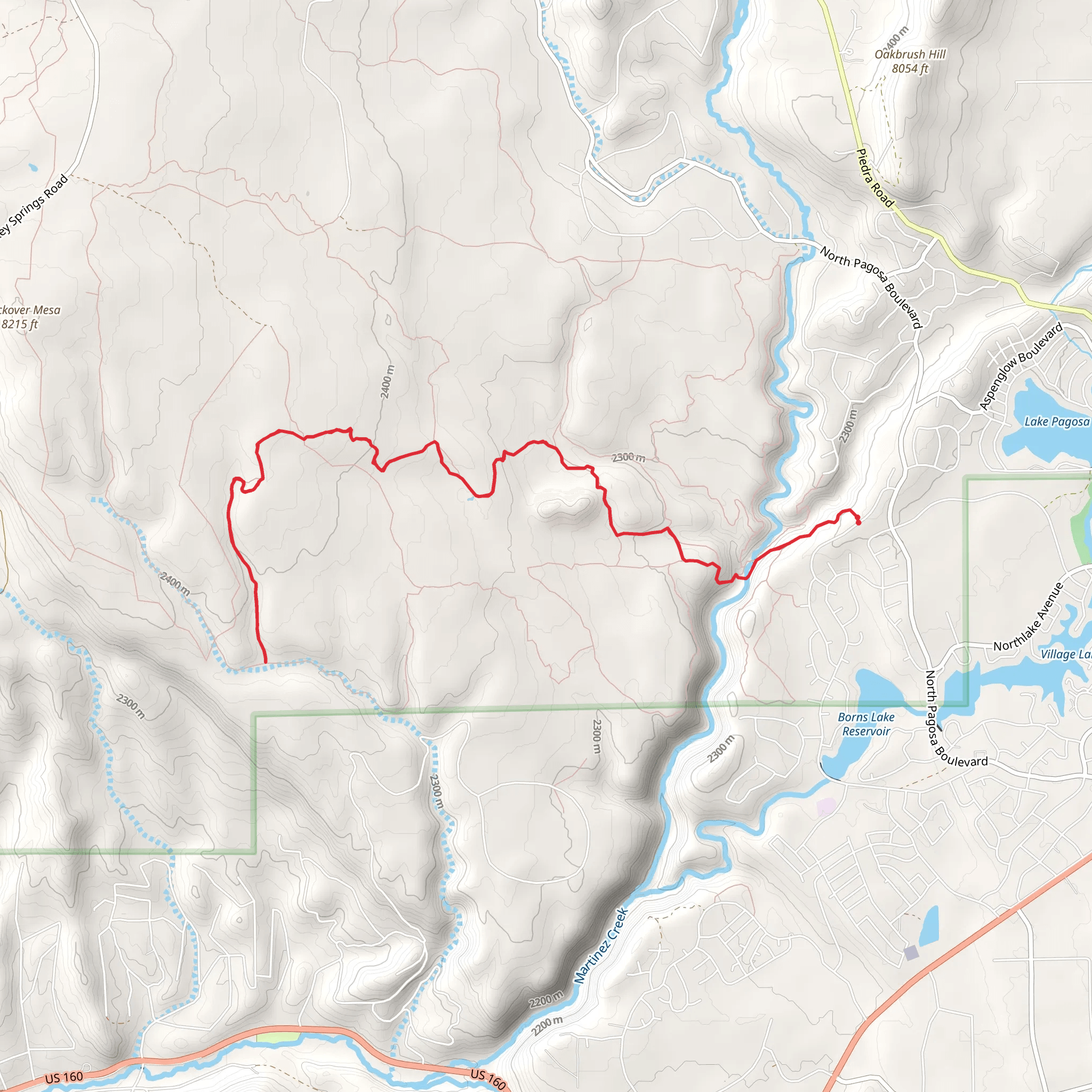Aspen Run via Powerline Trail mobile static map