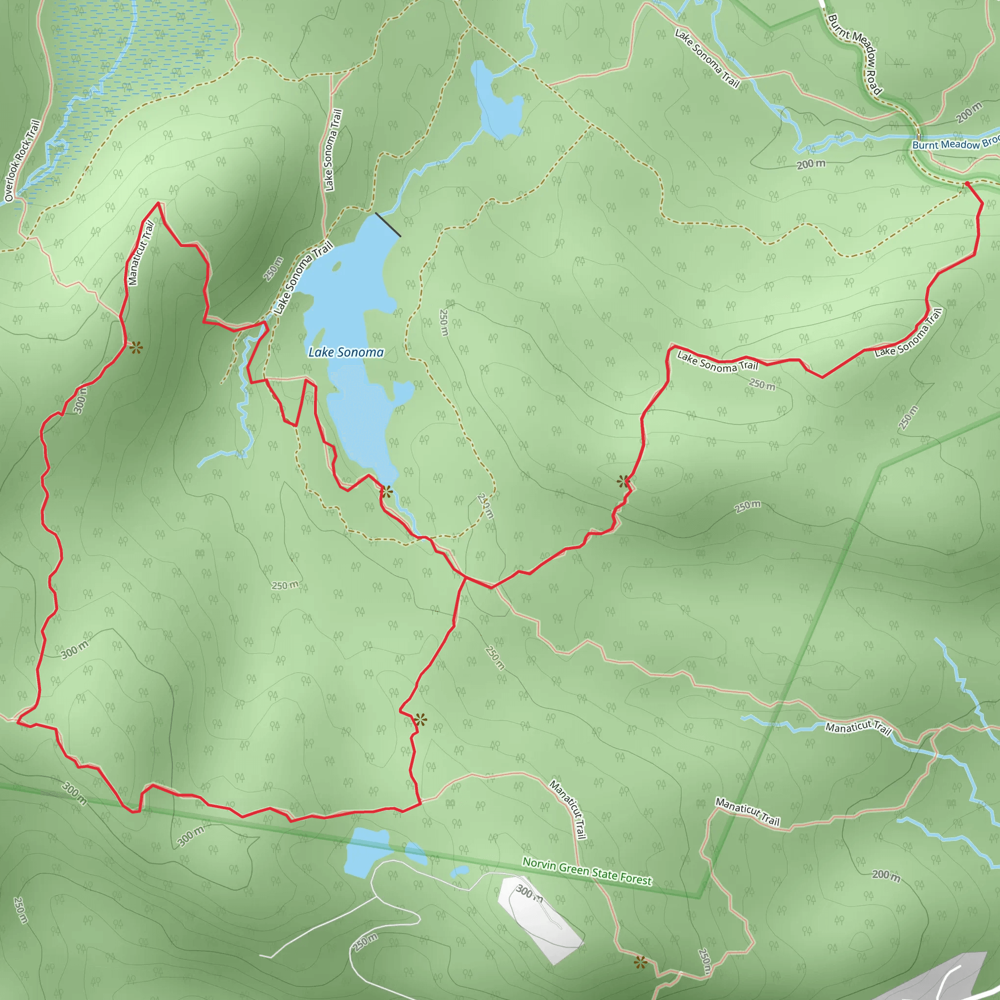 Lake Sonoma and Manaticut Point Loop Trail mobile static map