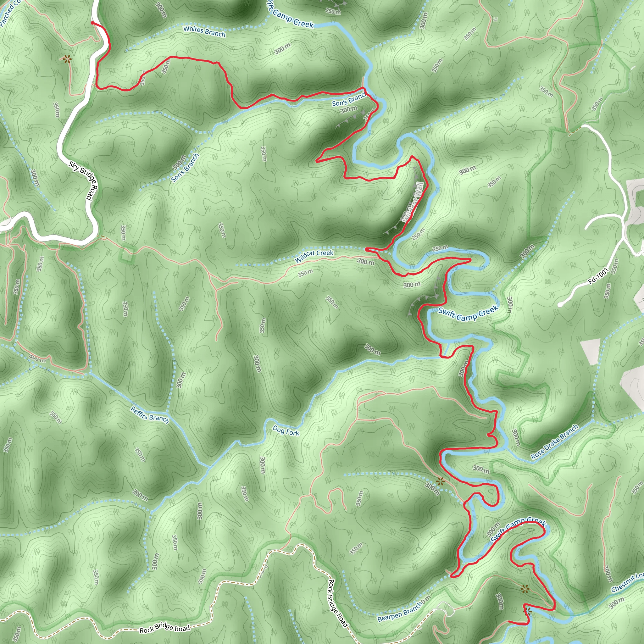 Swift Camp Creek Trail mobile static map