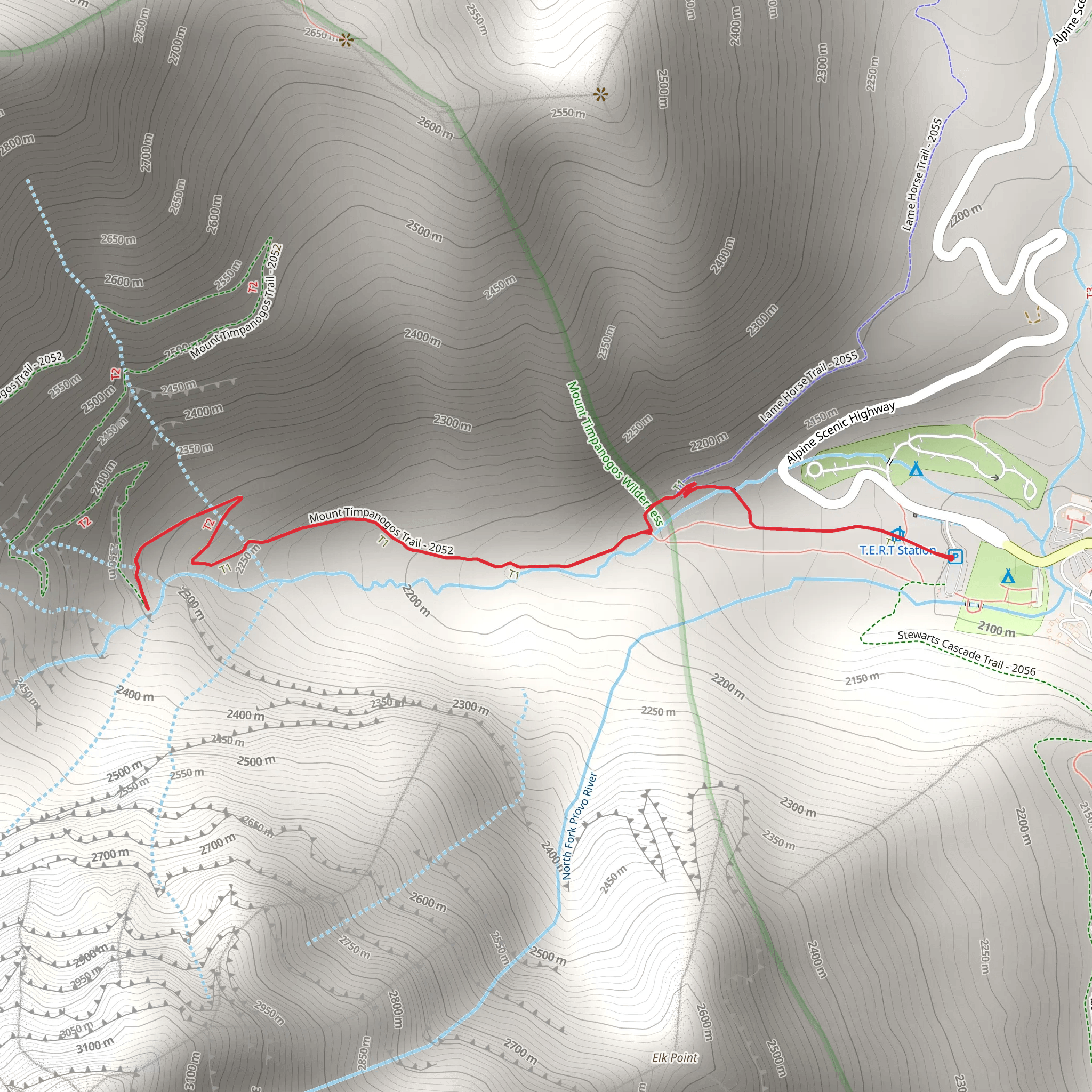Mount Timpanogos Trail mobile static map