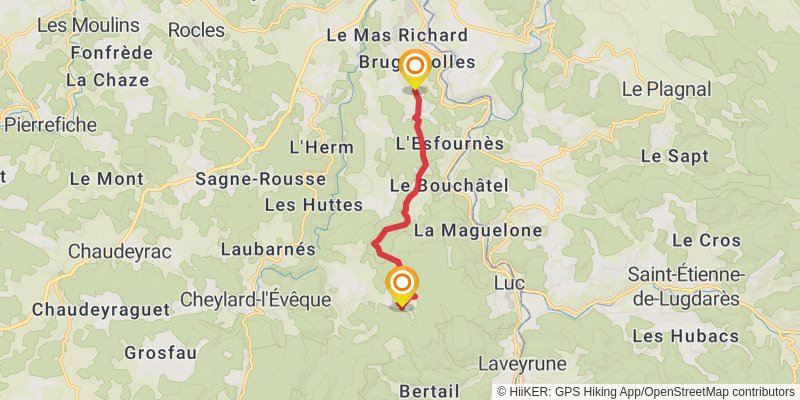 GR70 - Stevenson Trail alt 2 Map